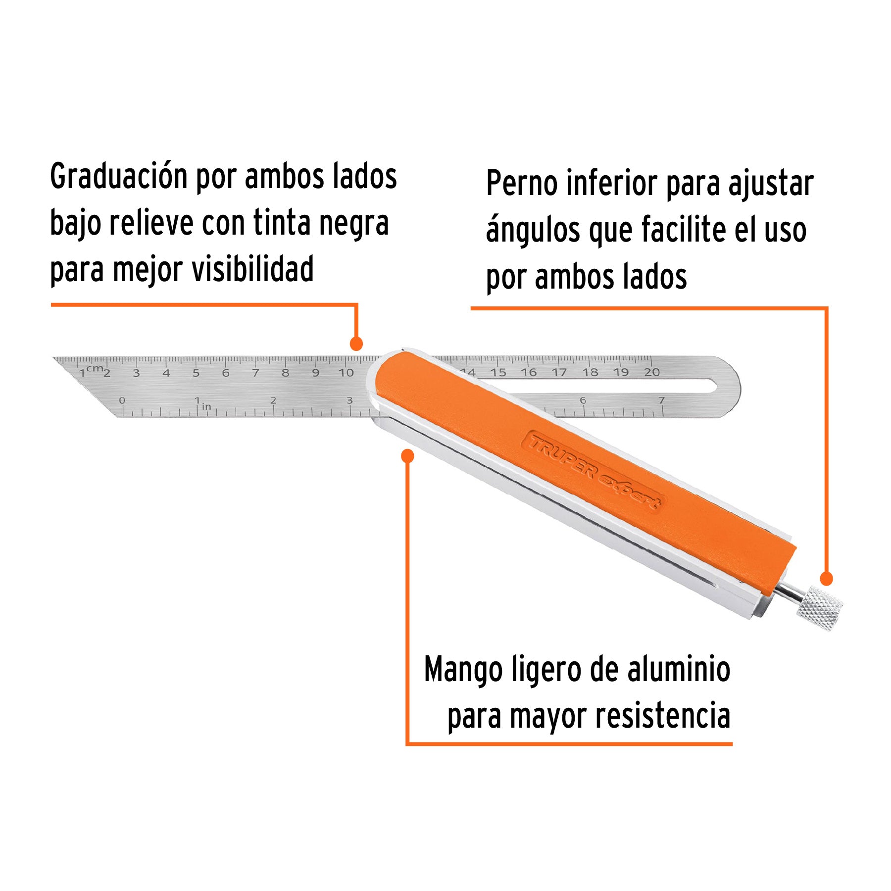 Escuadra falsa, mango de madera, 9"