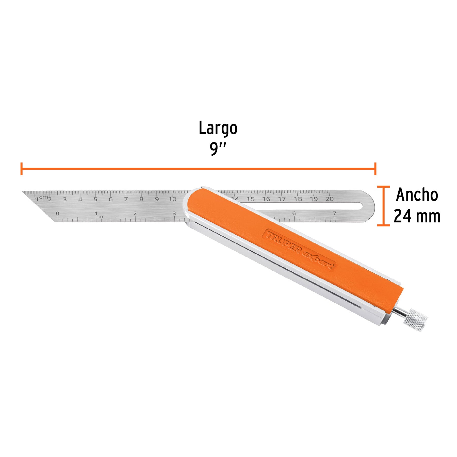 Escuadra falsa, mango de madera, 9"
