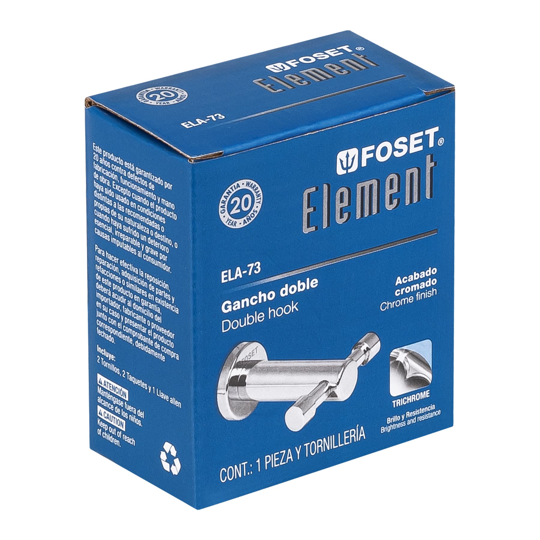 Gancho doble para toalla línea Element
