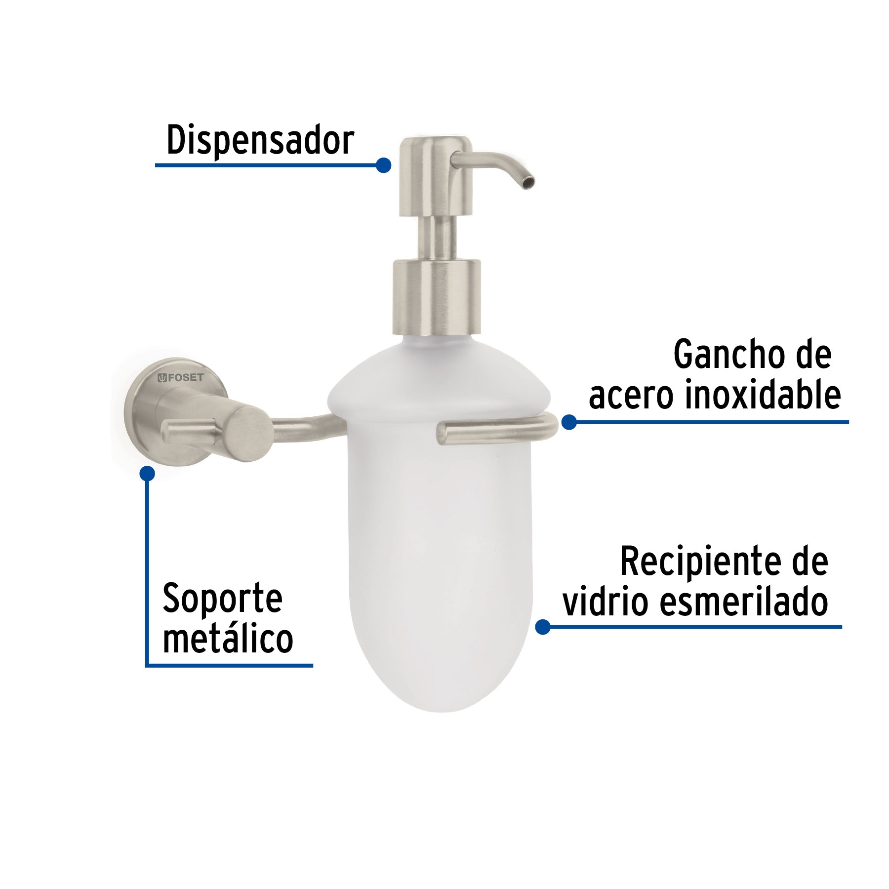 Dispensador de jabón, satinado, Element