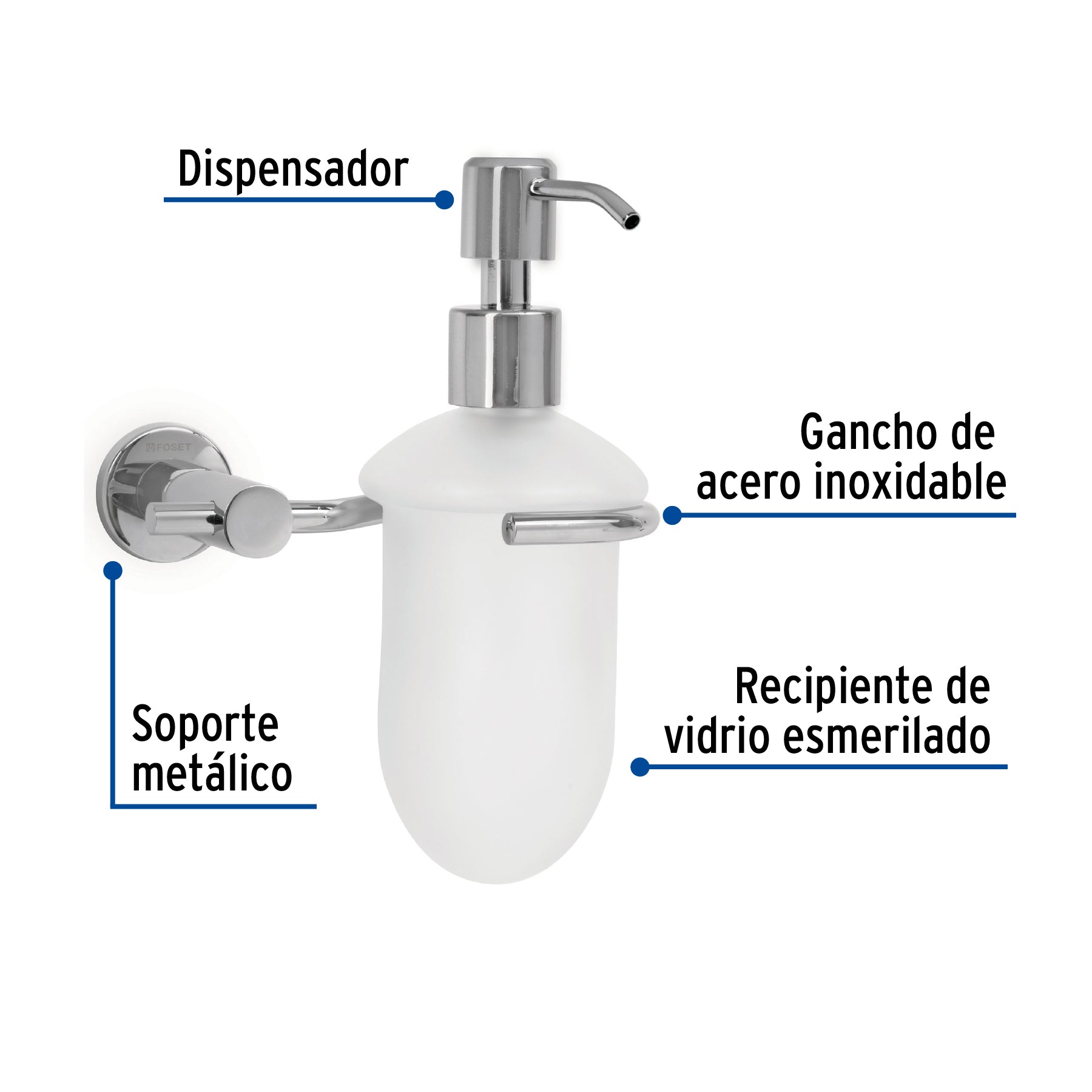 Dispensador de jabón, cromado, Element