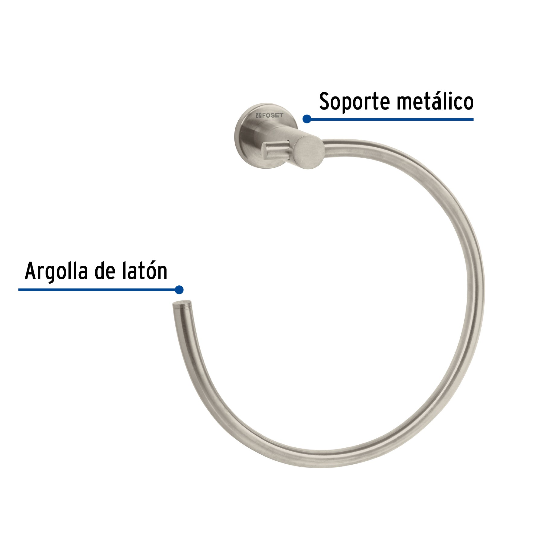 Toallero de argolla, satinado, línea Element