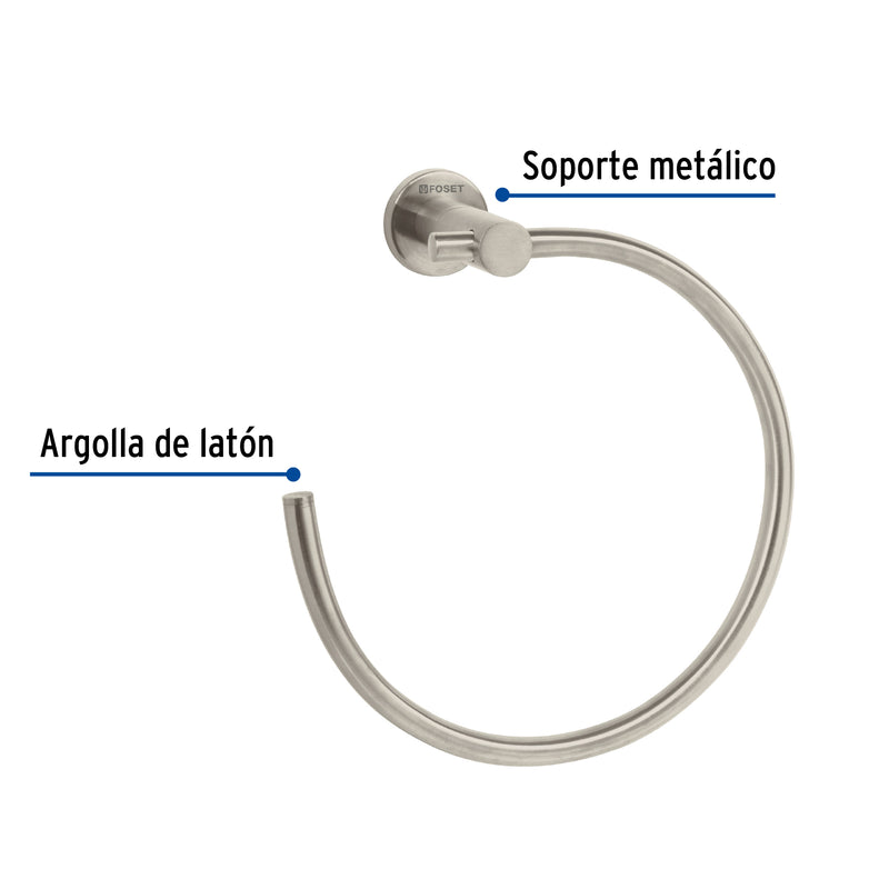 Toallero de argolla, satinado, línea Element