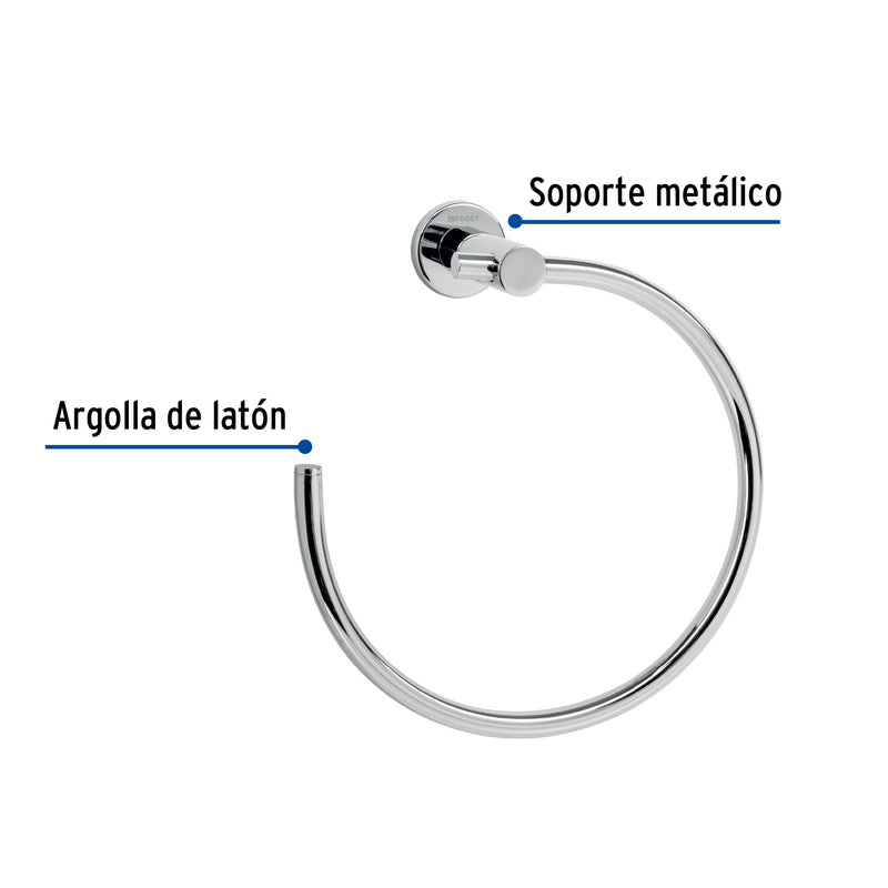 Toallero de argolla, cromado, línea Element