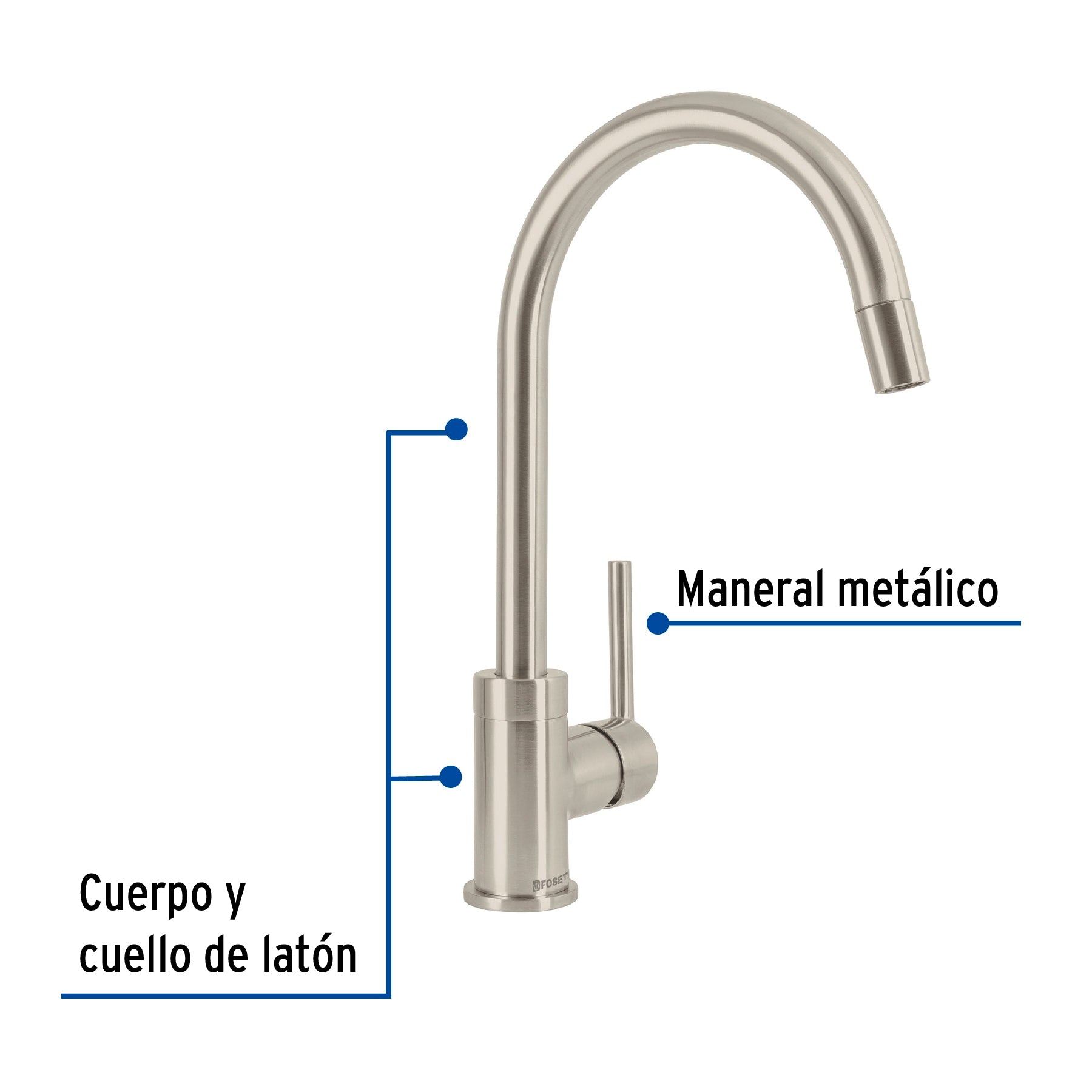 Mezcladora para fregadero, manguera extraible, satín,Element