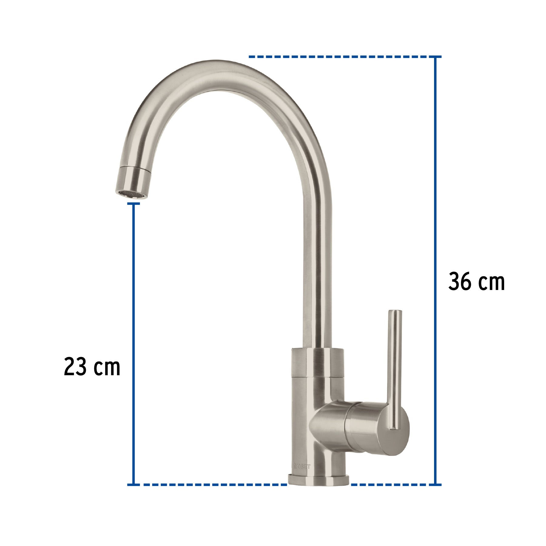 Monomando para fregadero, cuello alto, satín, Element