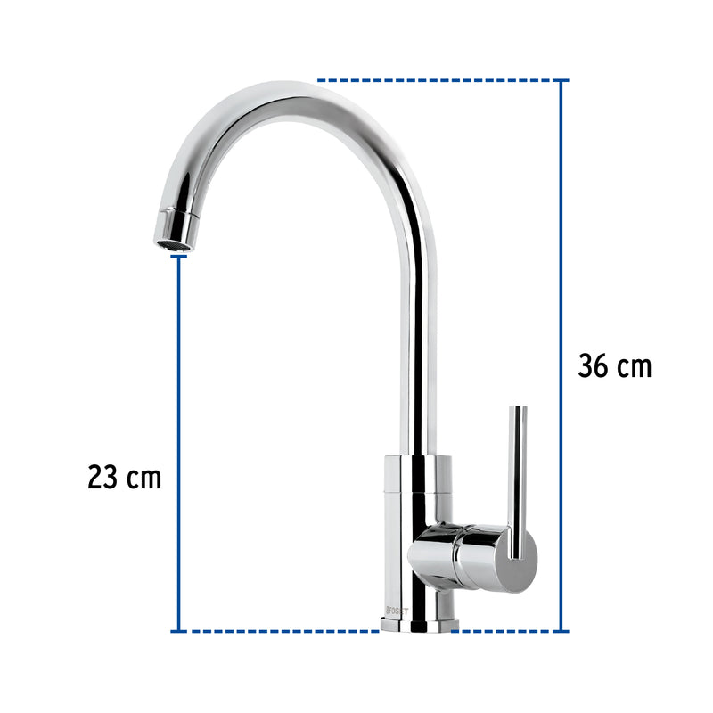 Monomando para fregadero, cuello alto, Element