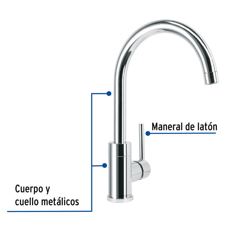 Monomando para fregadero, cuello alto, Element