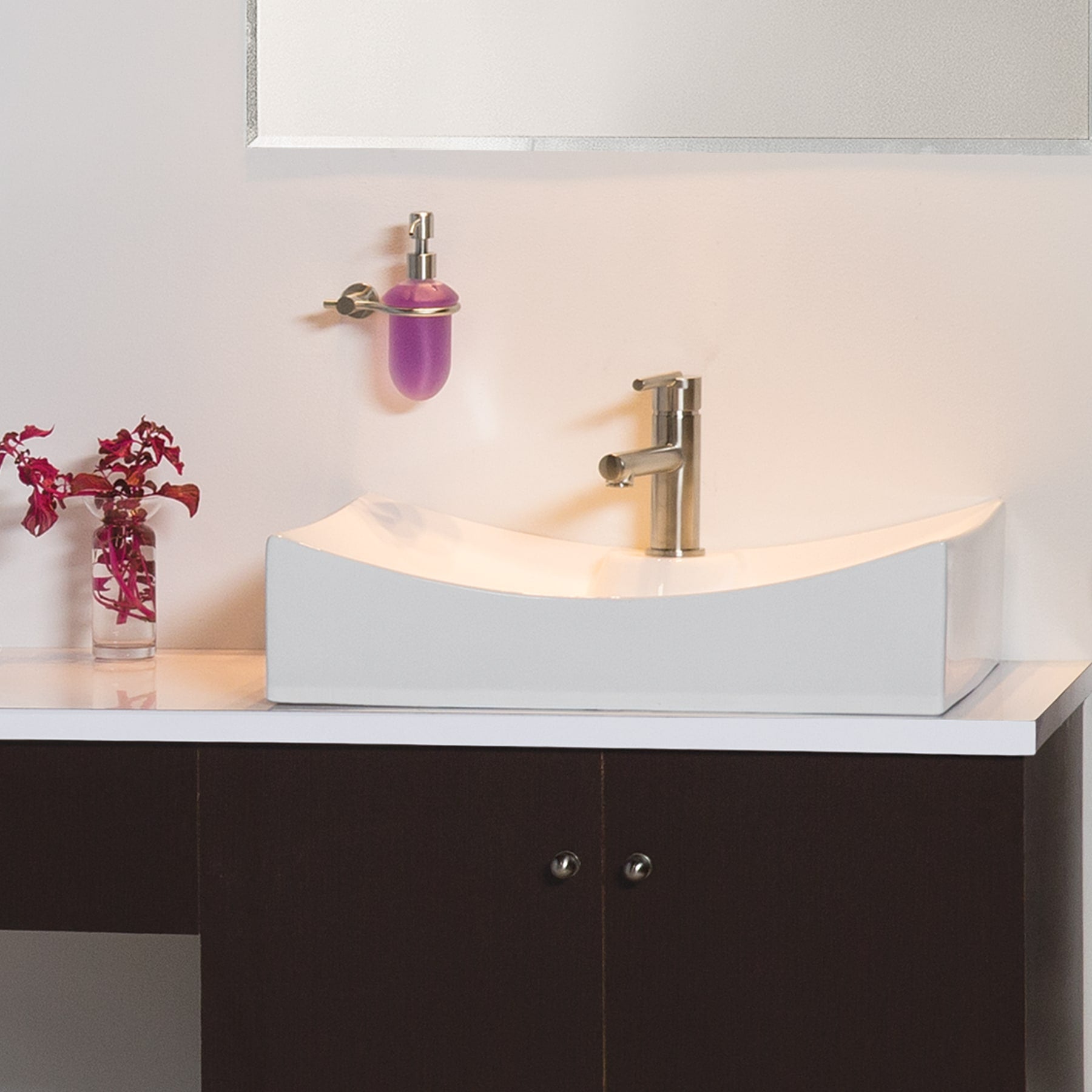 Monomando corto para lavabo, satin, Element
