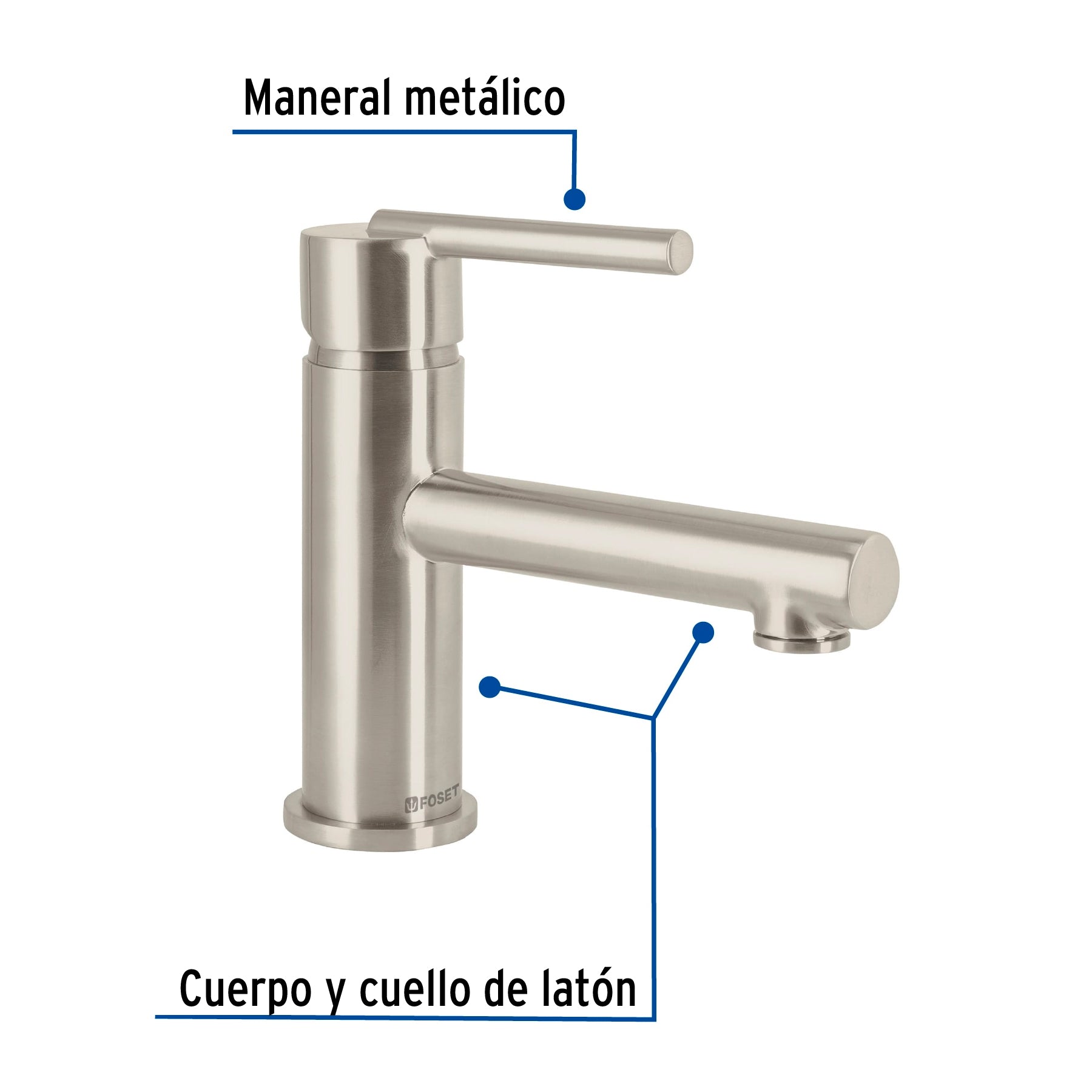 Monomando corto para lavabo, satin, Element