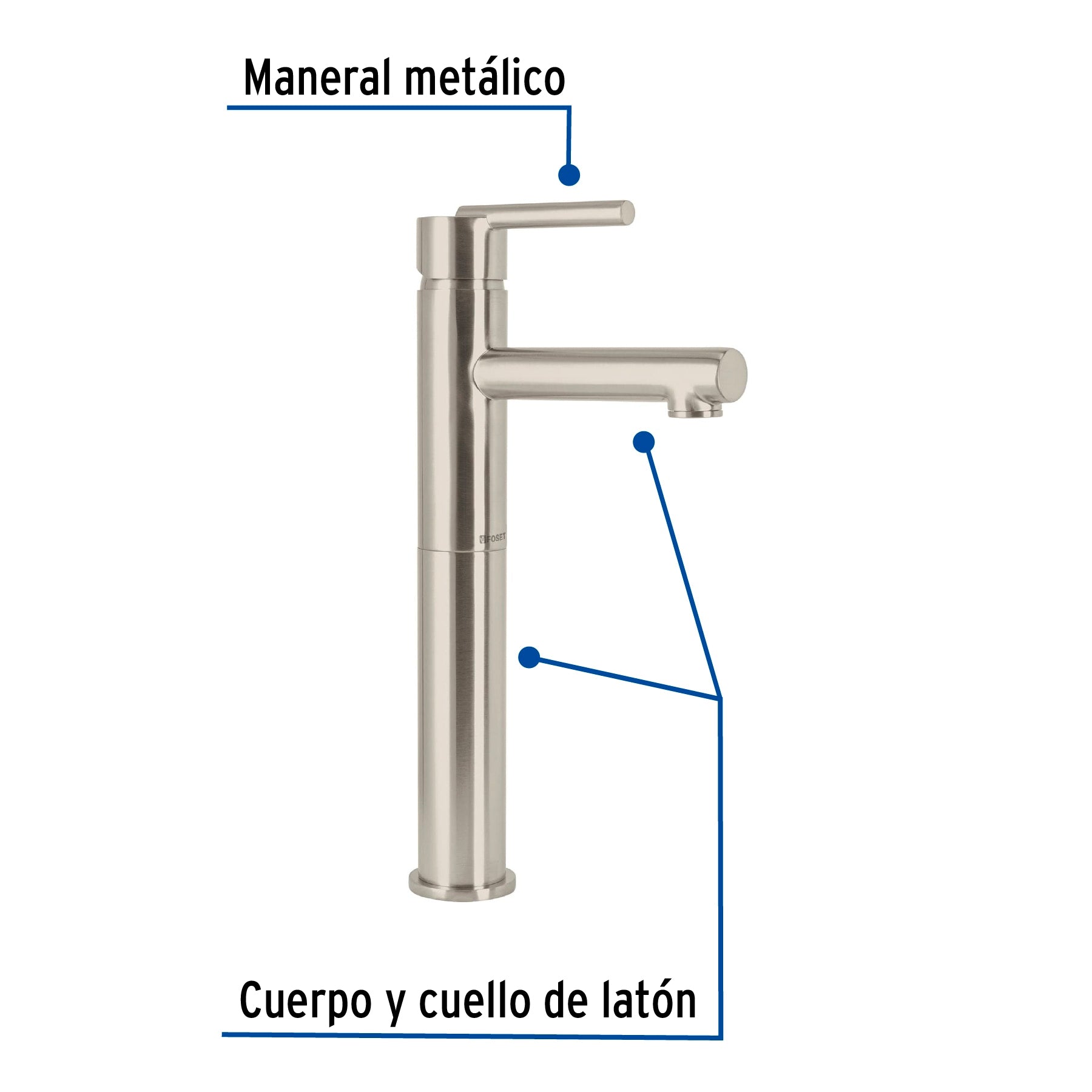 Monomando alto para lavabo, satin, Element