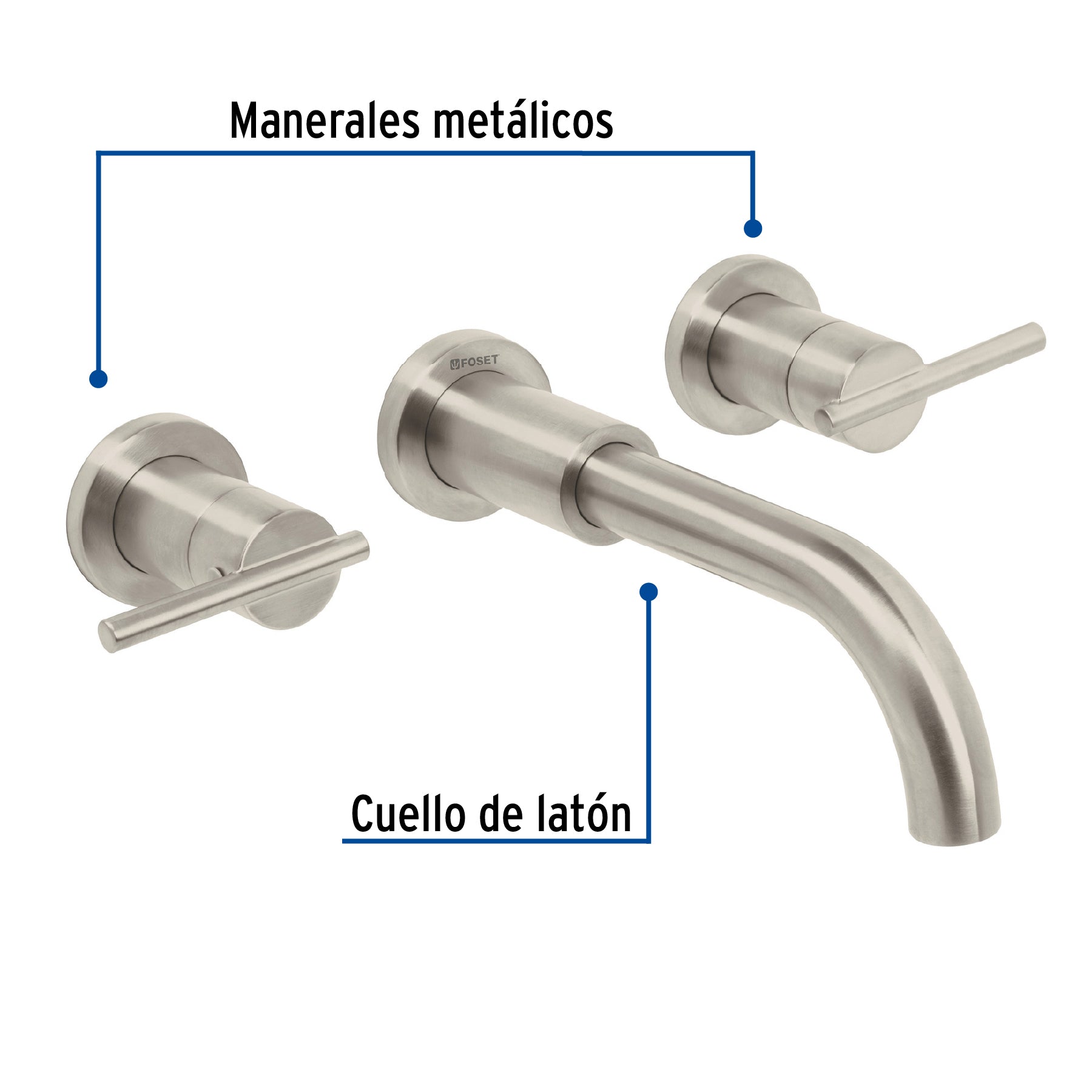 Mezcladora de 8", a la pared, satín, Element