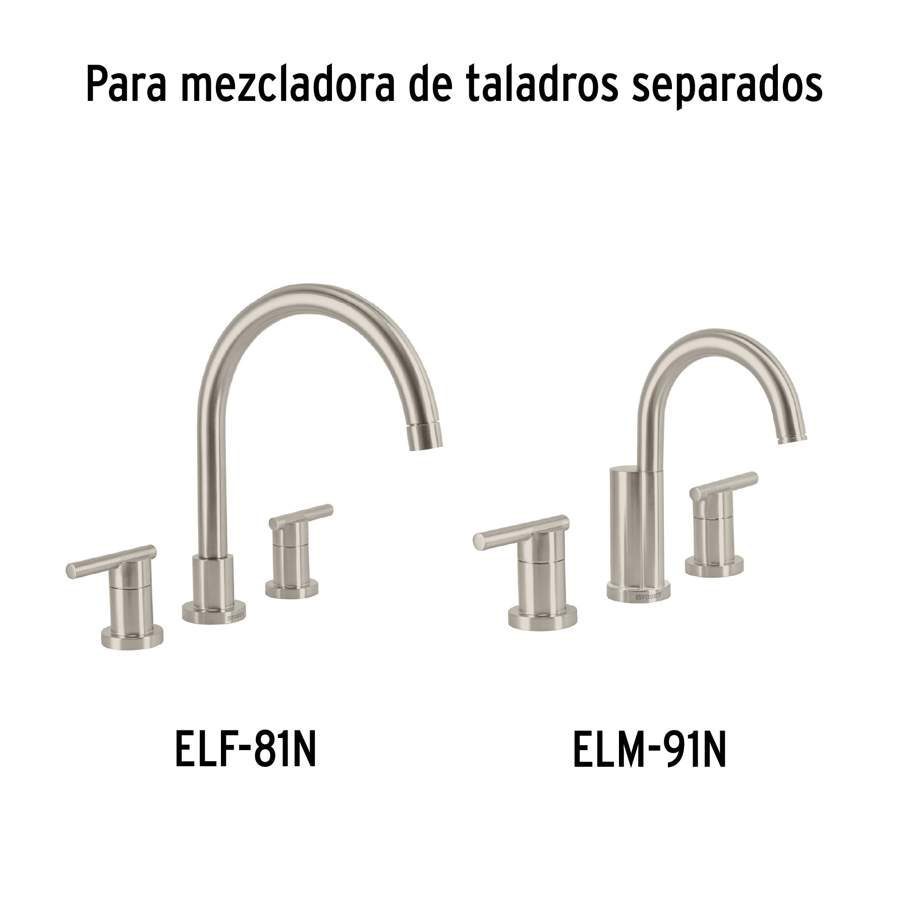 Jgo.2 manerales p/lavabo, taladros separados, satín, Element