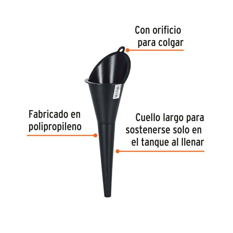 Embudo plástico 250 ml cuello rigido