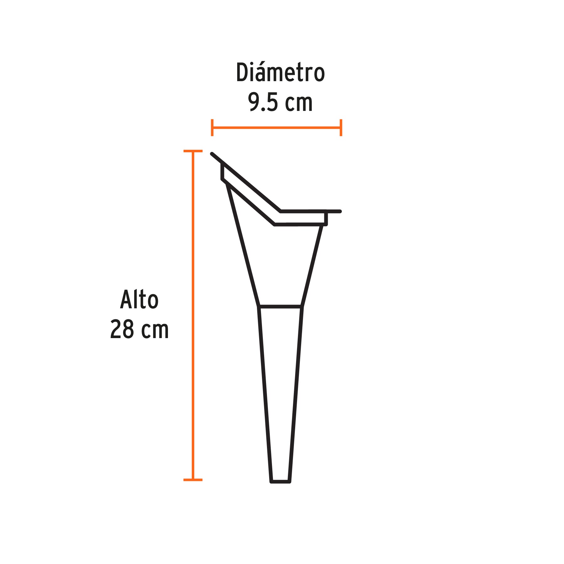 Embudo plástico 250 ml cuello rigido