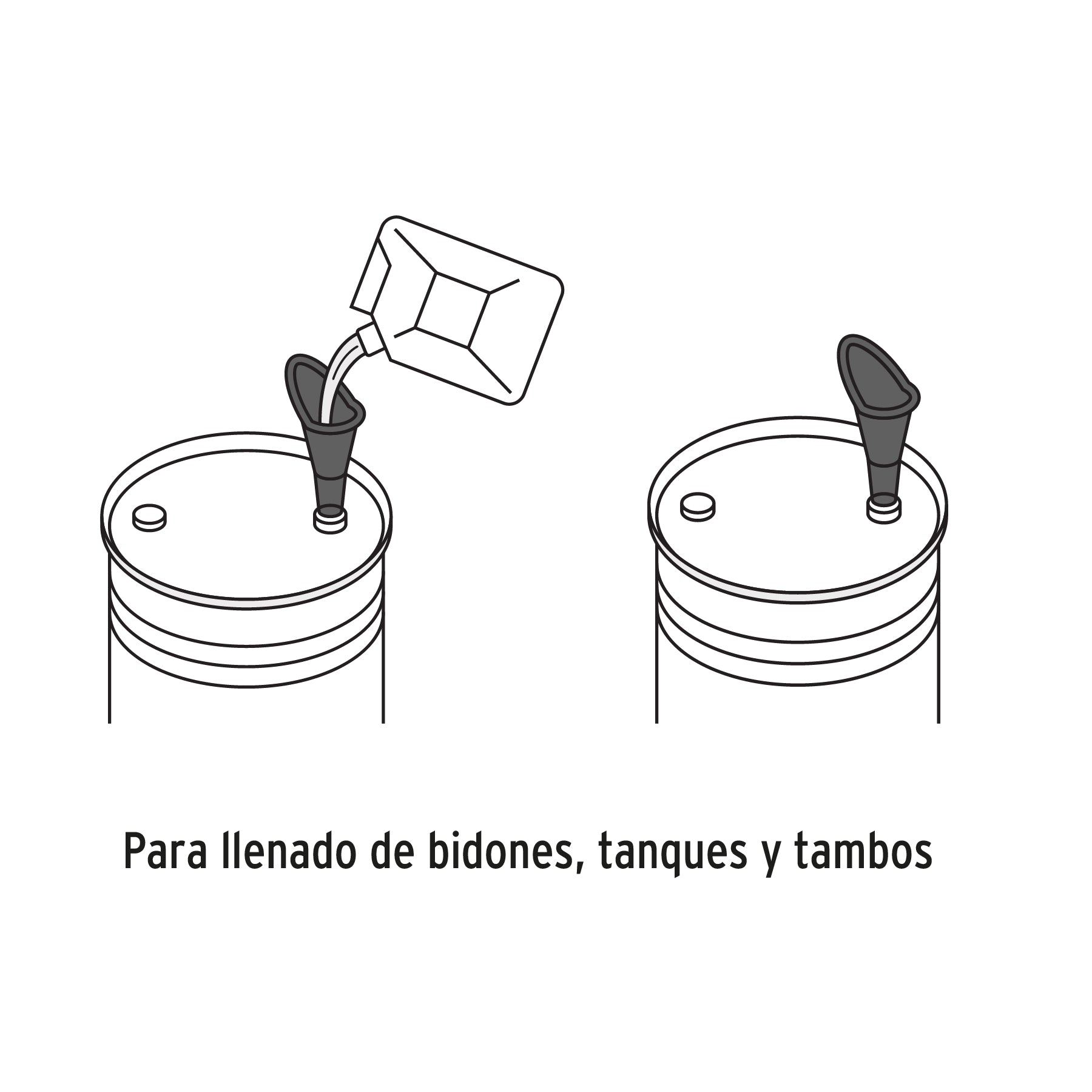 Embudo plástico 250 ml cuello rigido