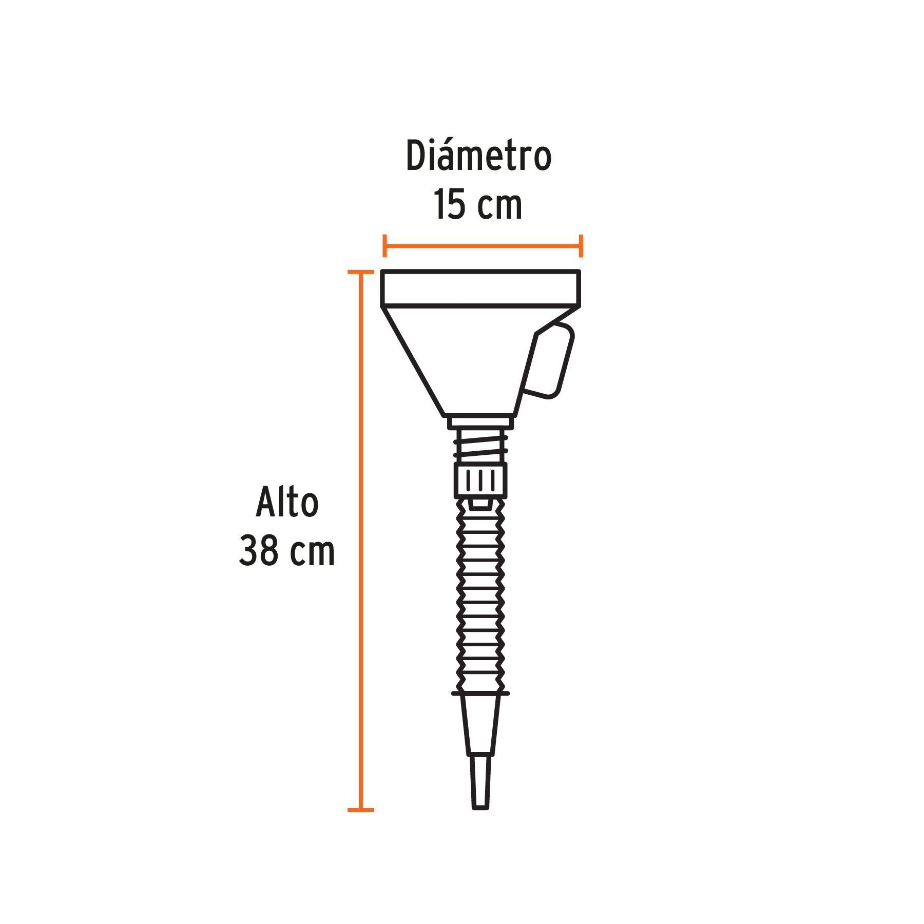 Embudo plástico flexible con filtro 500 ml