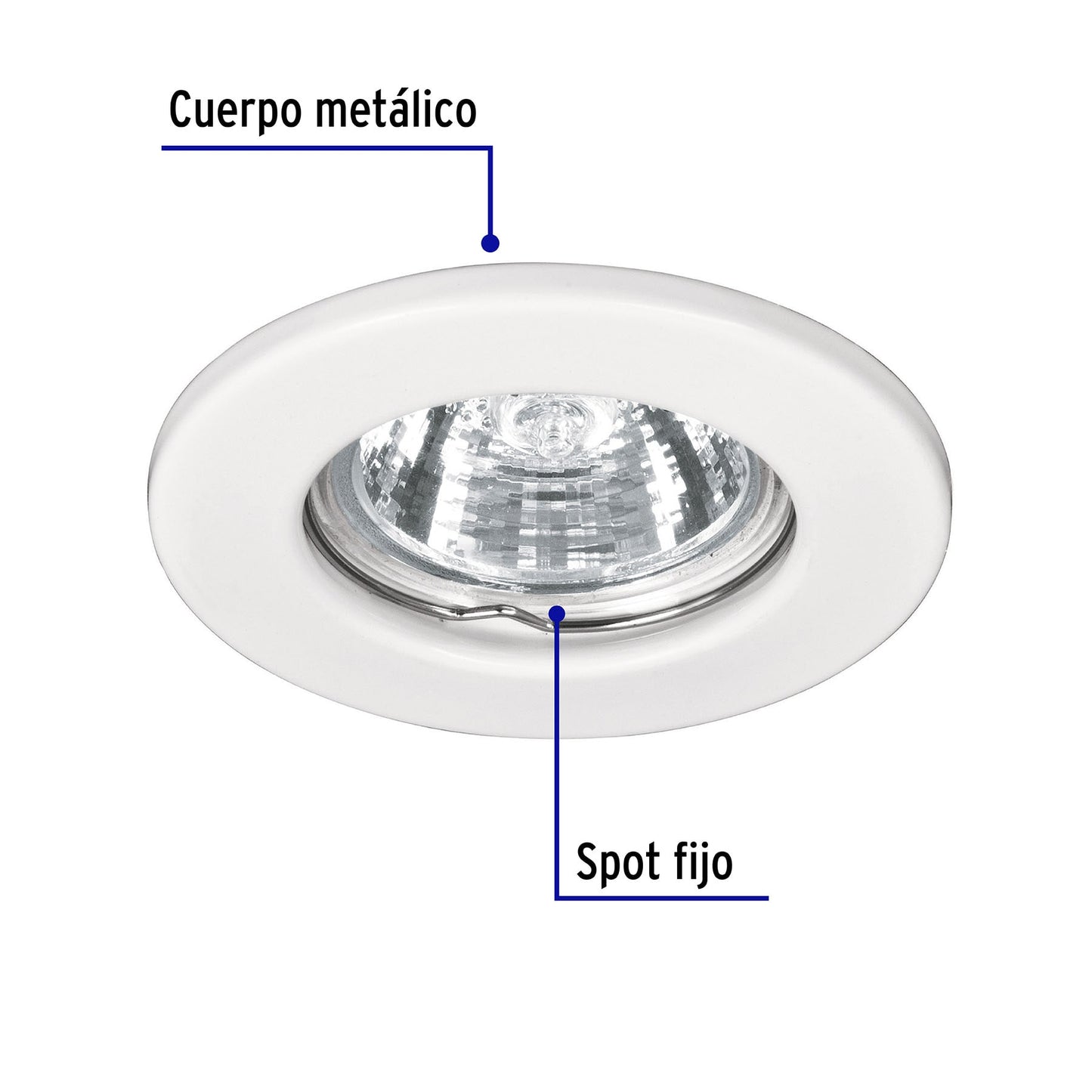 Empotrado, fijo, blanco para MR16