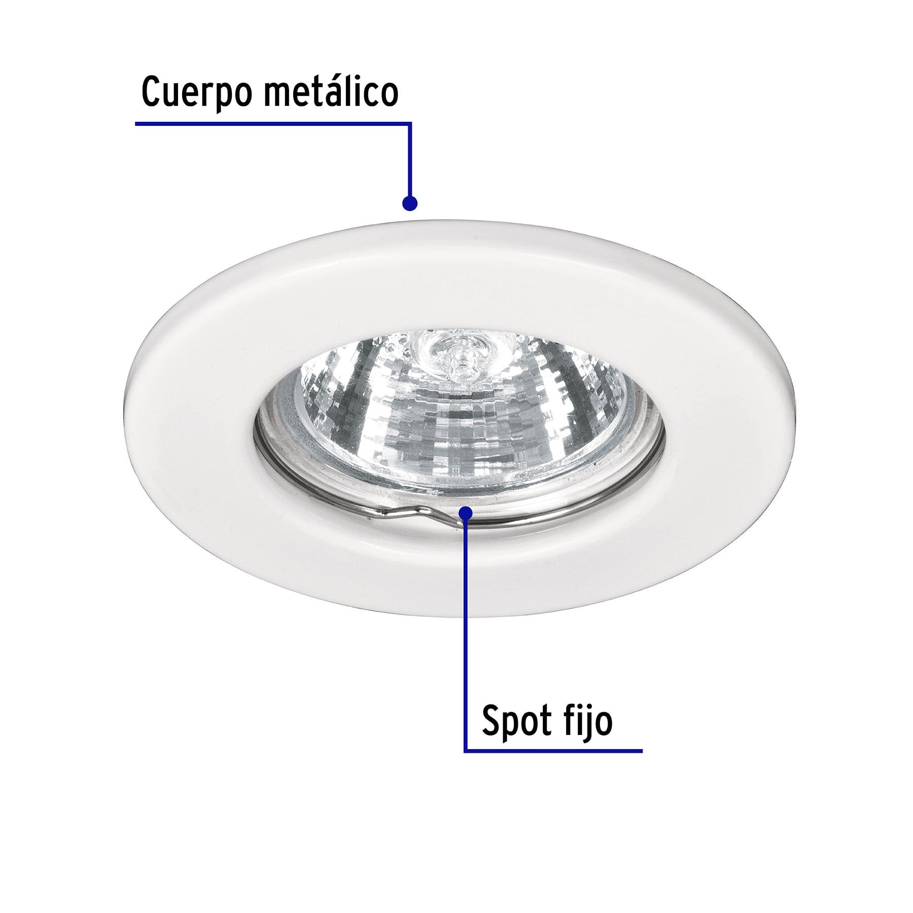 Empotrado, fijo, blanco para MR16
