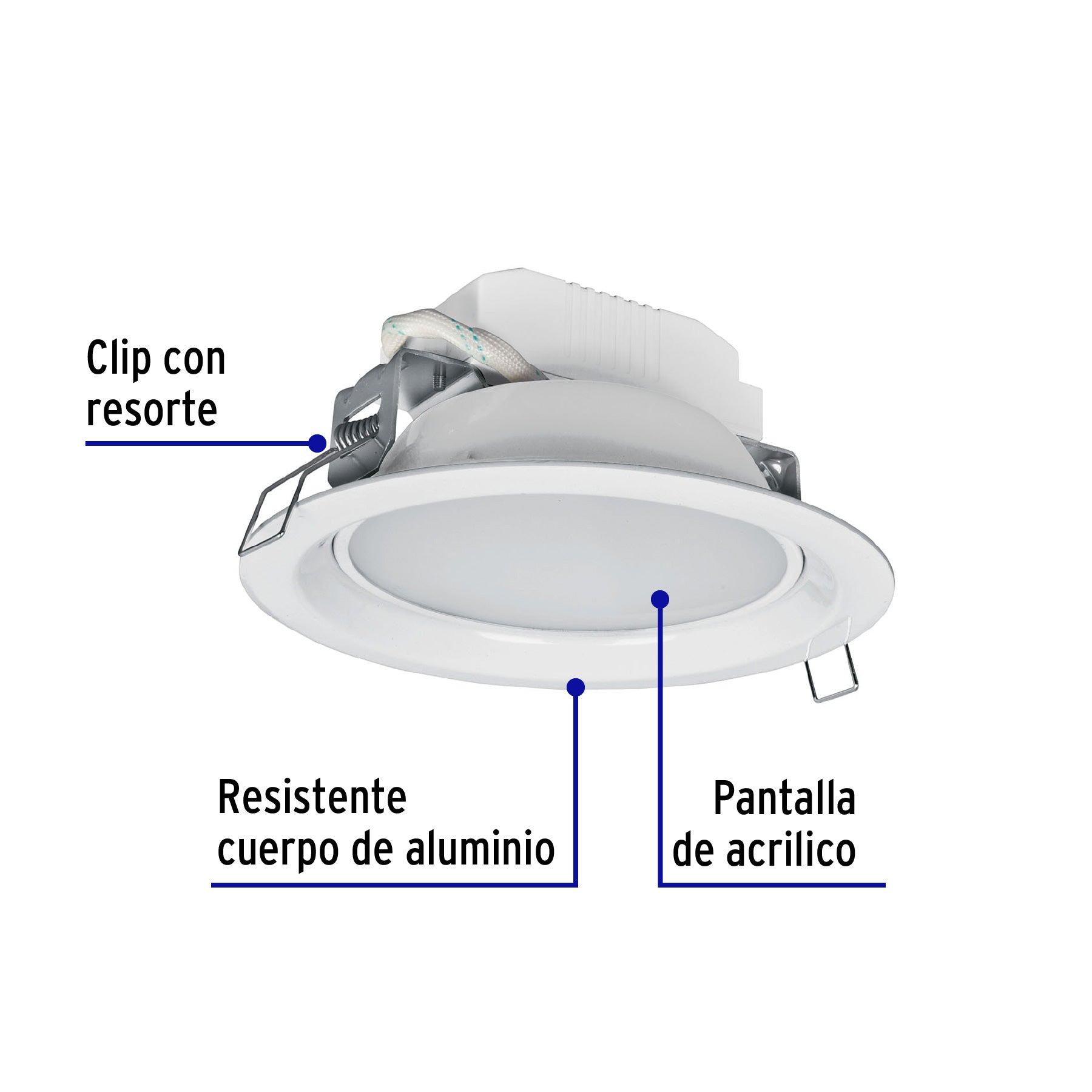 Empotrado, redondo, 6W, 6500K, LED