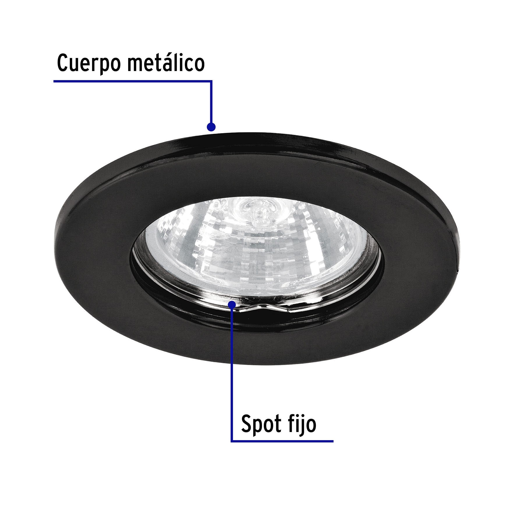 Empotrado, fijo, negro para MR16