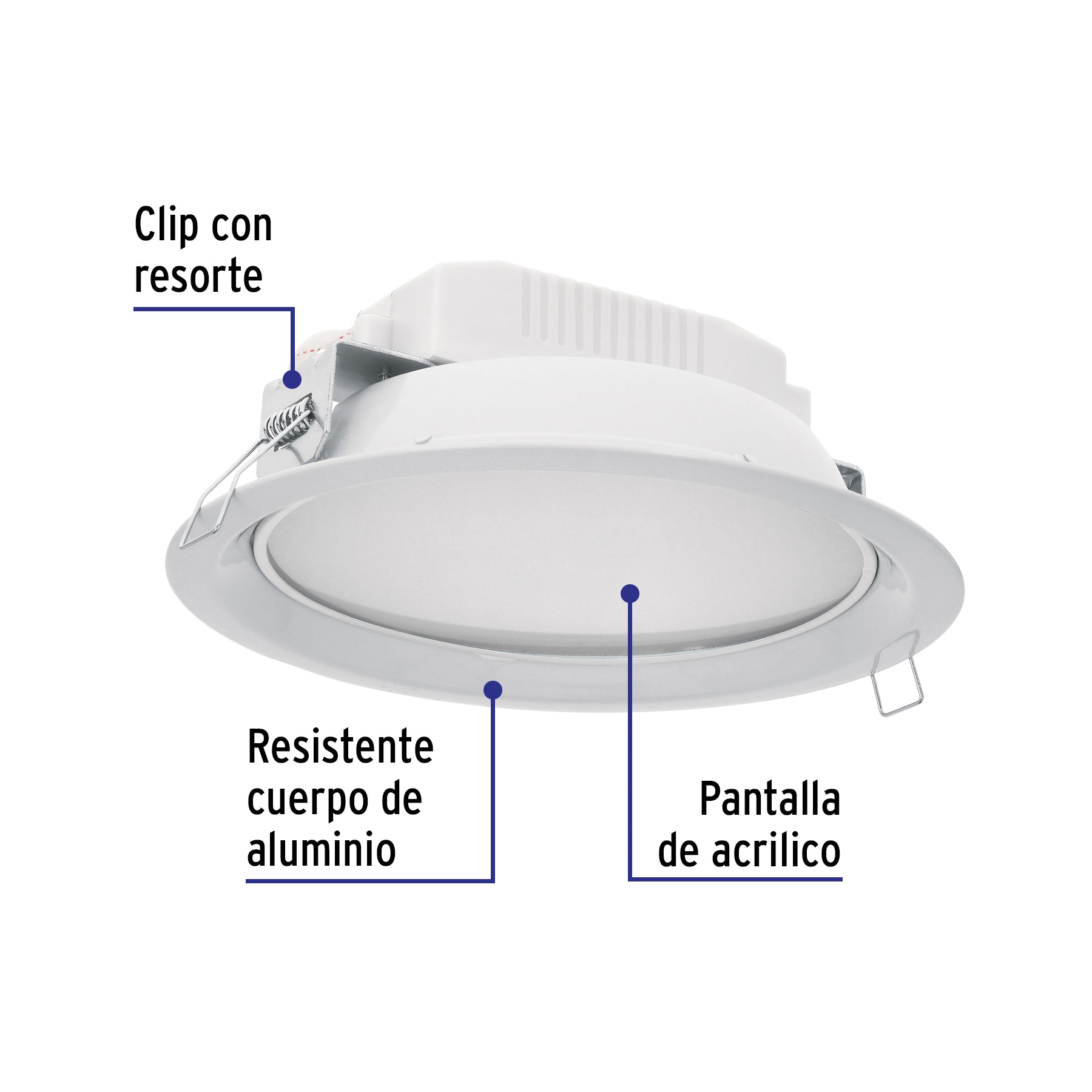 Empotrado, redondo, 12W, 6500K, LED