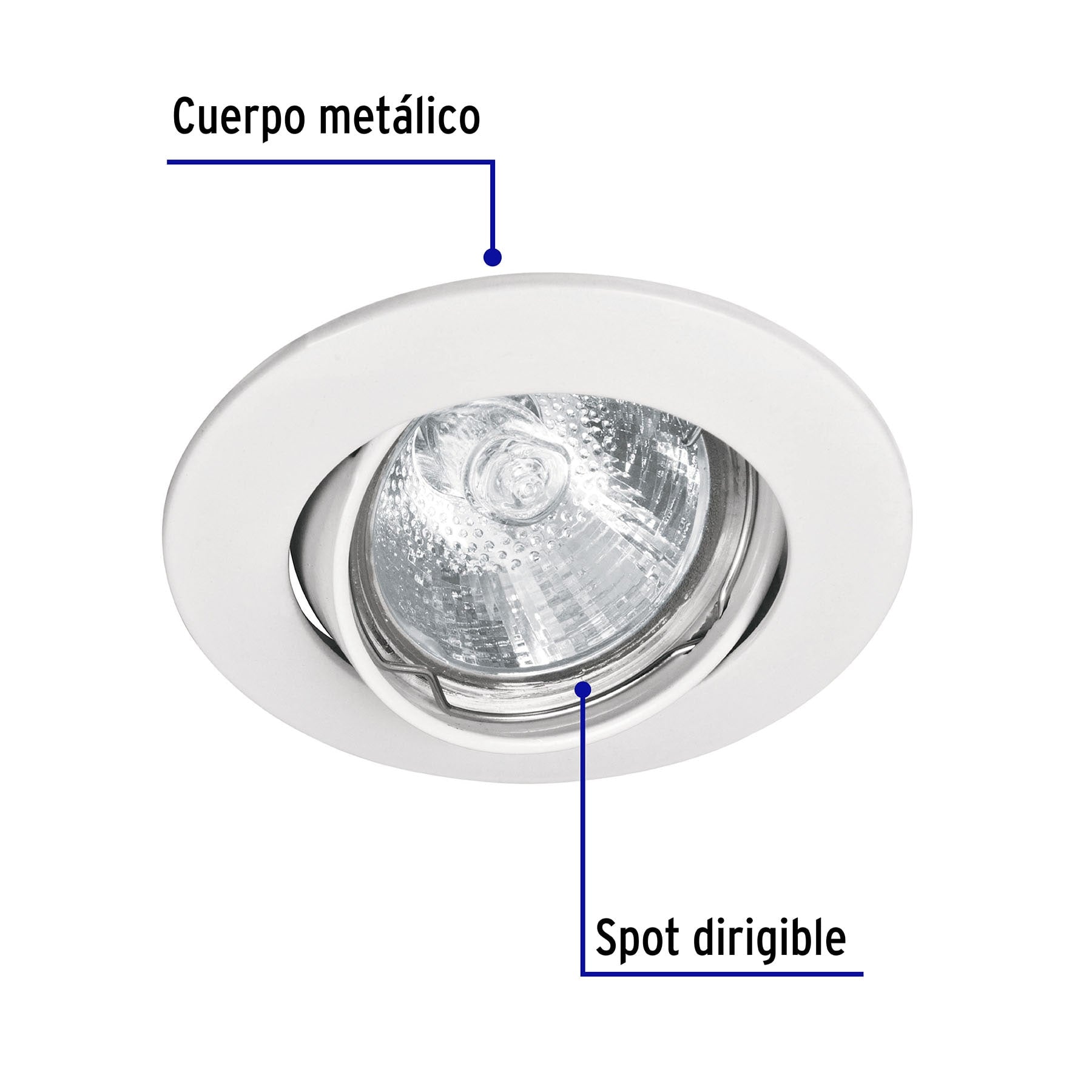 Empotrado, dirigible, blanco para MR16