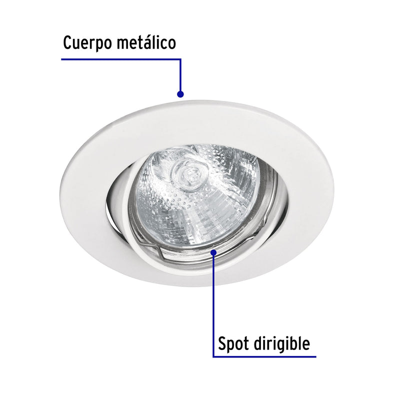 Empotrado, dirigible, blanco para MR16