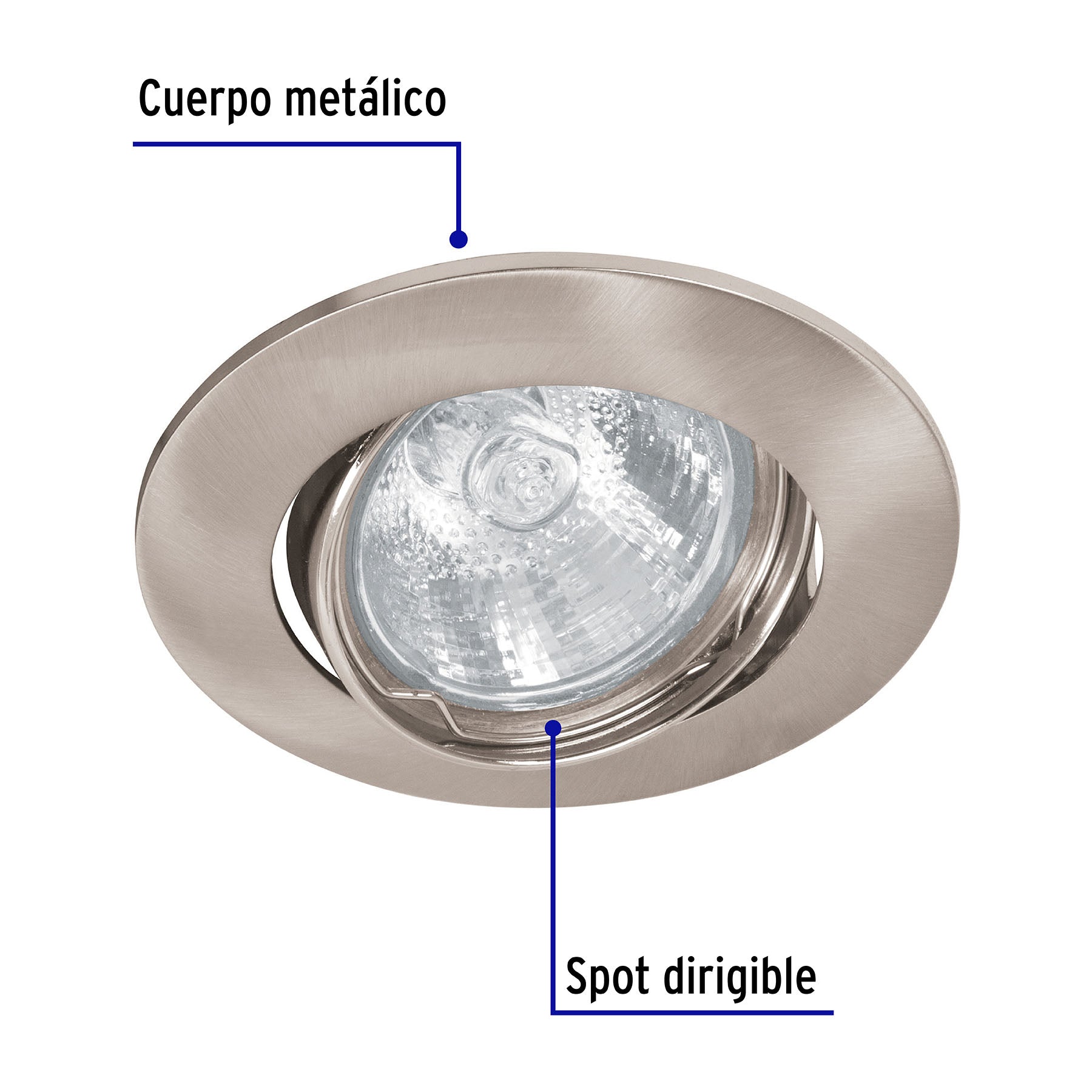 Empotrado, dirigible, satín para MR16