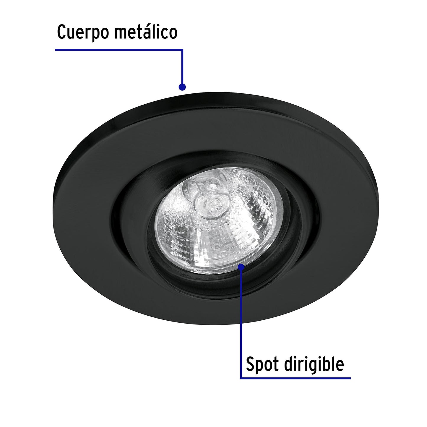 Empotrado, dirigible, esférico, negro para MR16