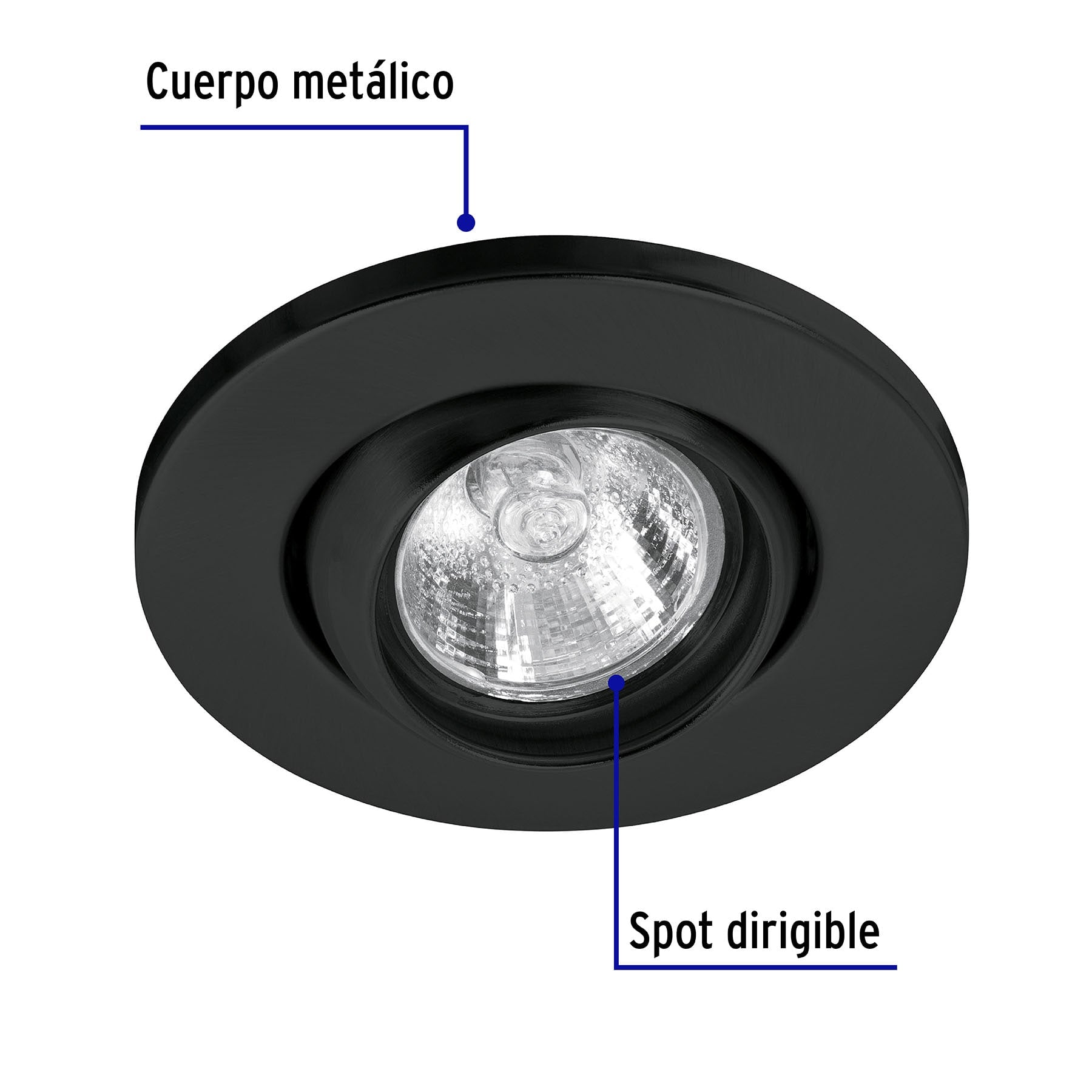Empotrado, dirigible, esférico, negro para MR16