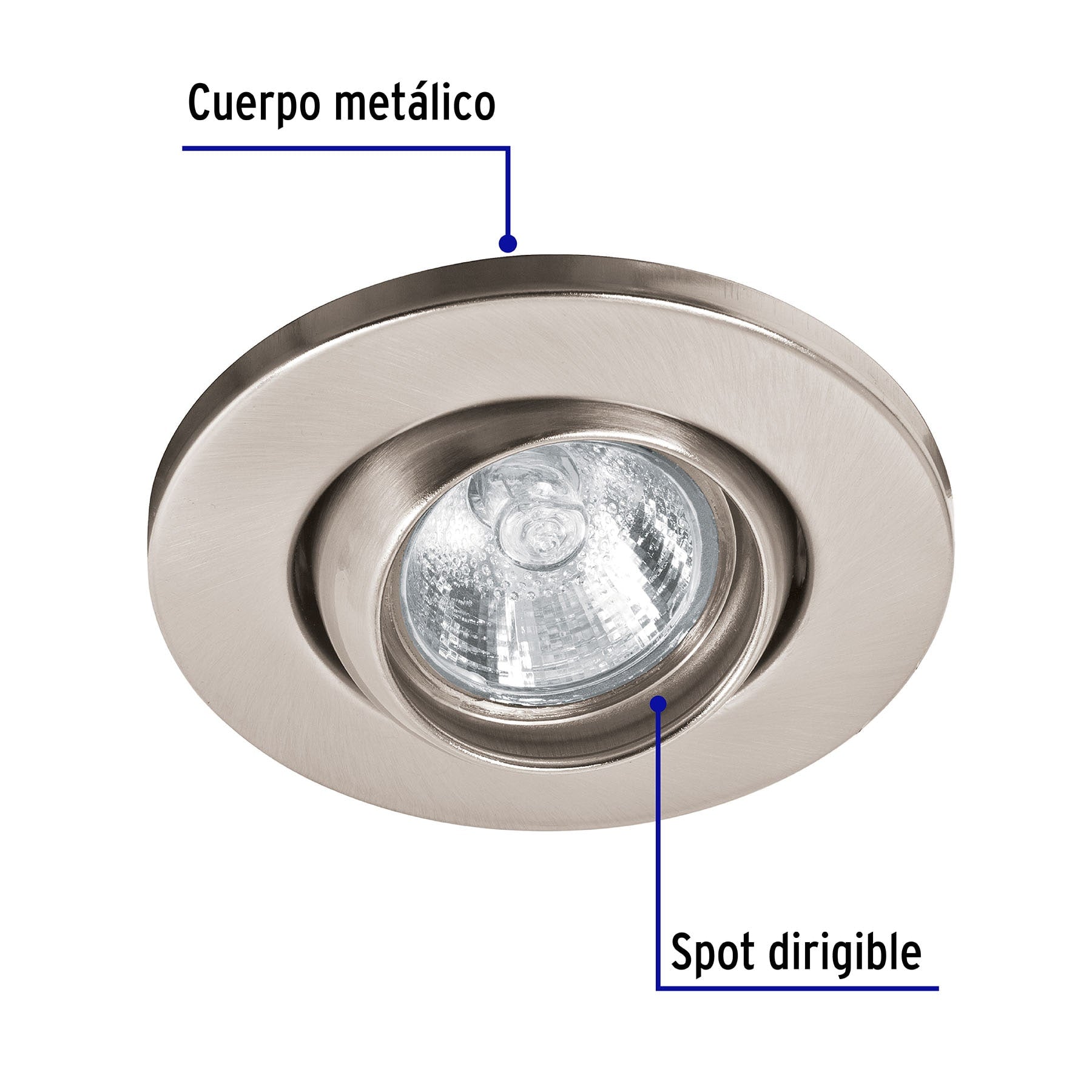 Empotrado, dirigible, esférico, satín para MR16