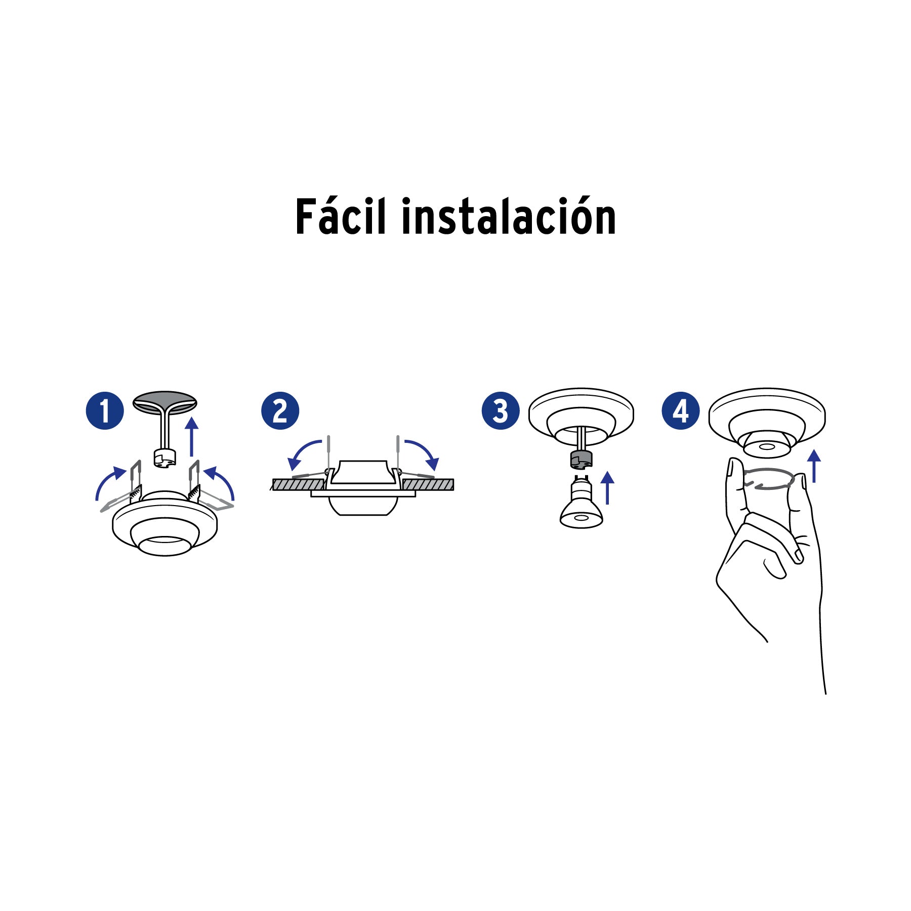 Luminario cuadrado blanco spot fijo, lámpara no incluida
