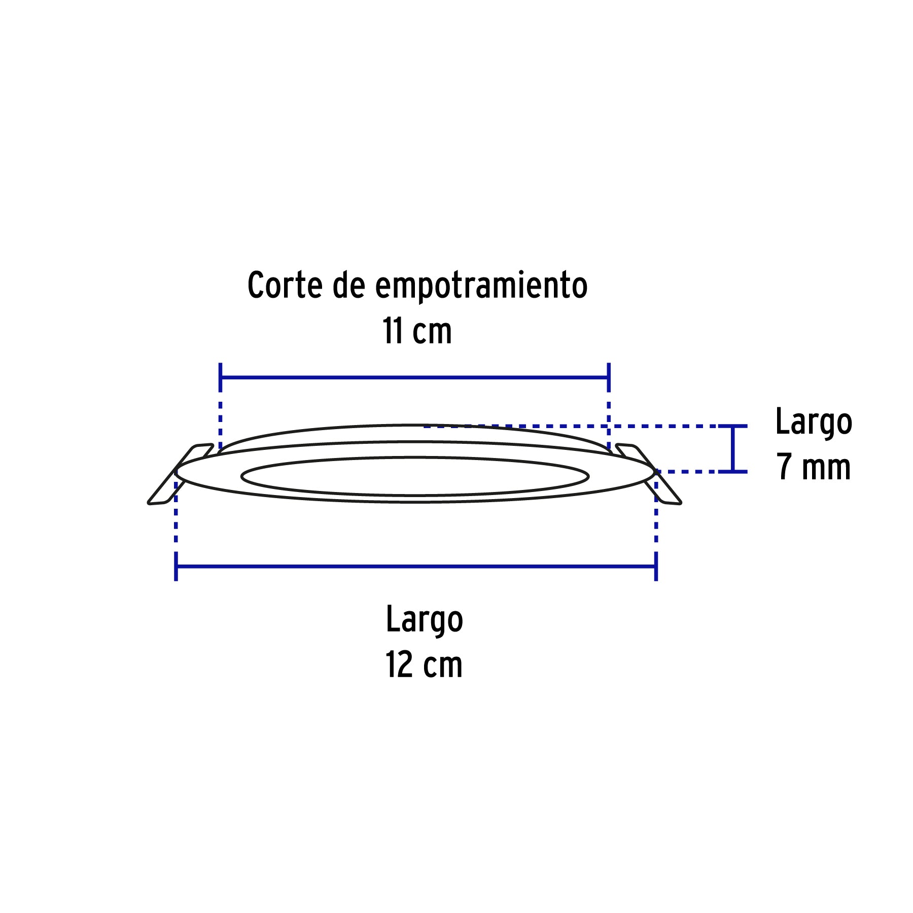 Luminario led slim de empotrar redondo, 6500K, 6W