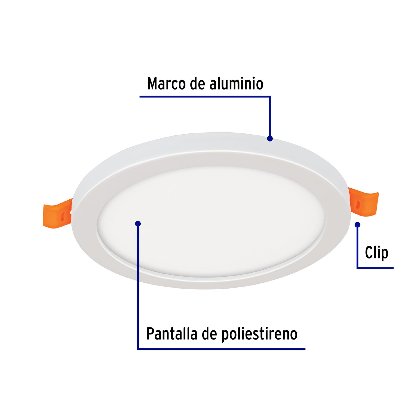 Luminario de LED para empotrar 12 W, ajustable, luz de día