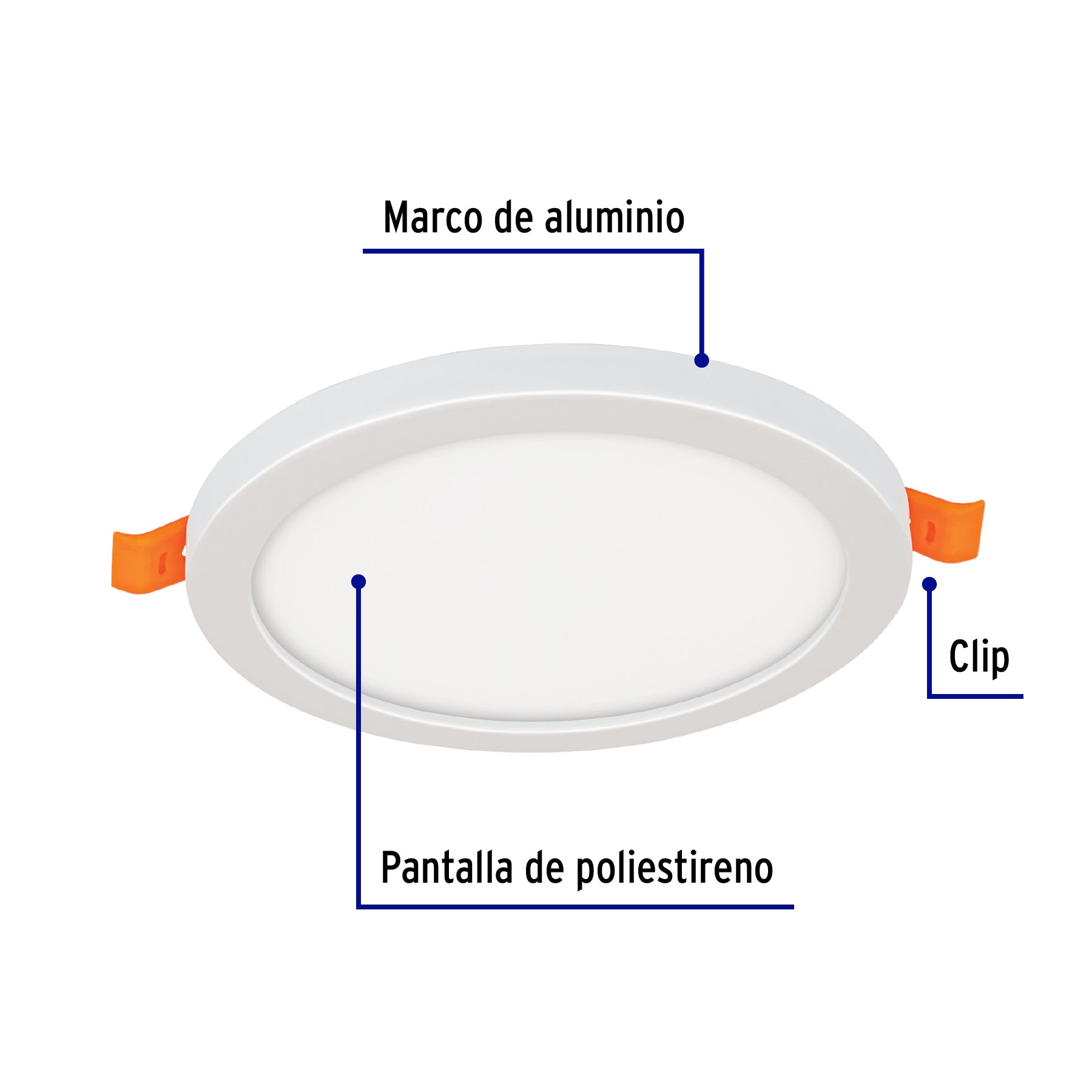 Luminario de LED para empotrar 12 W, ajustable, luz de día