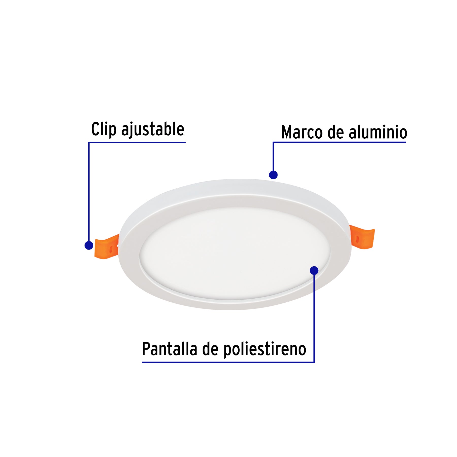 Luminario de LED para empotrar 12 W, ajustable, luz de día