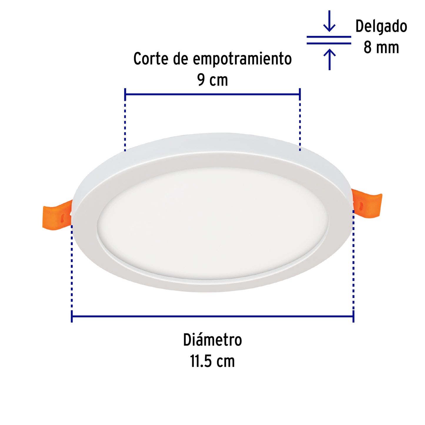 Luminario de LED para empotrar 12 W, ajustable, luz de día