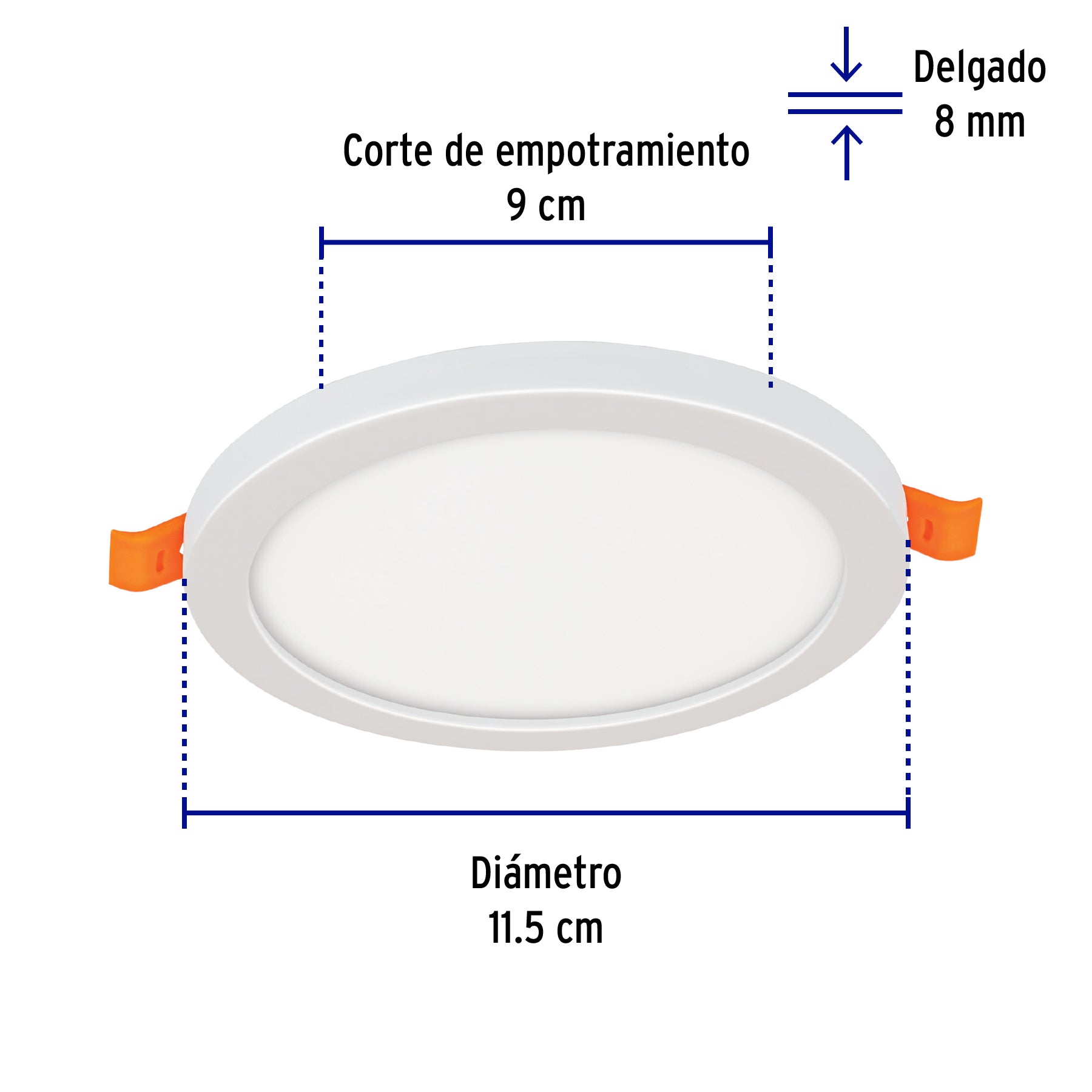 Luminario de LED para empotrar 12 W, ajustable, luz de día