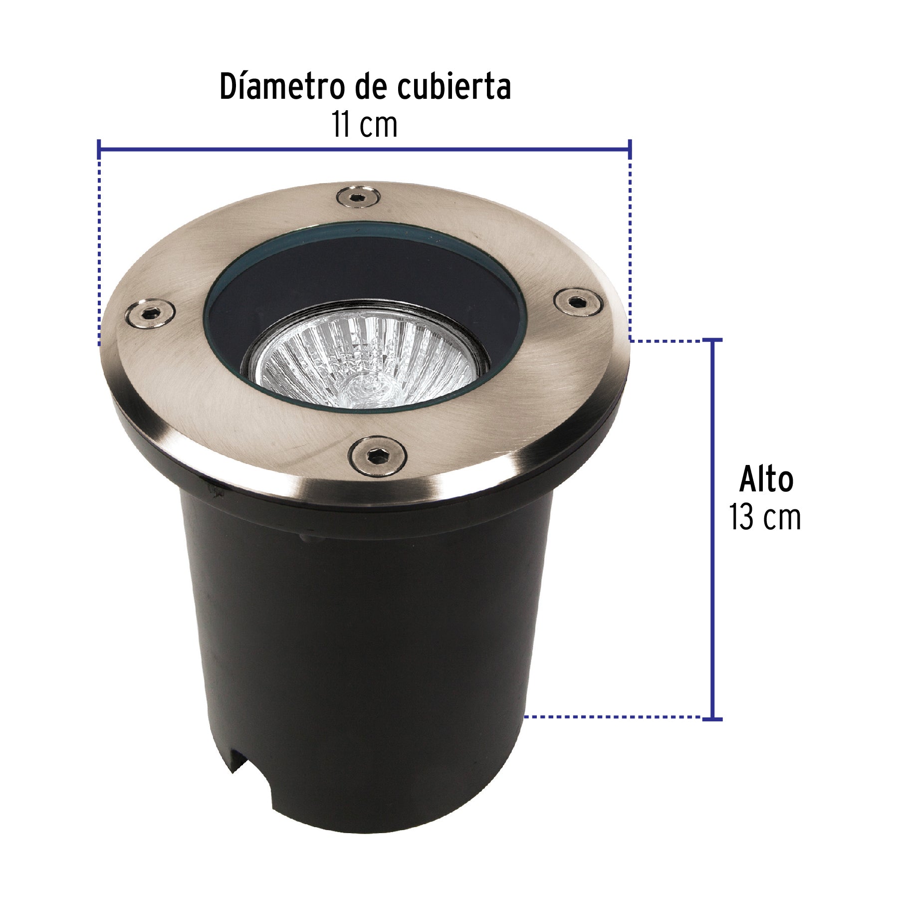 Empotrado en piso, exterior, cilíndrico, spot, 1xMR16GU5.3