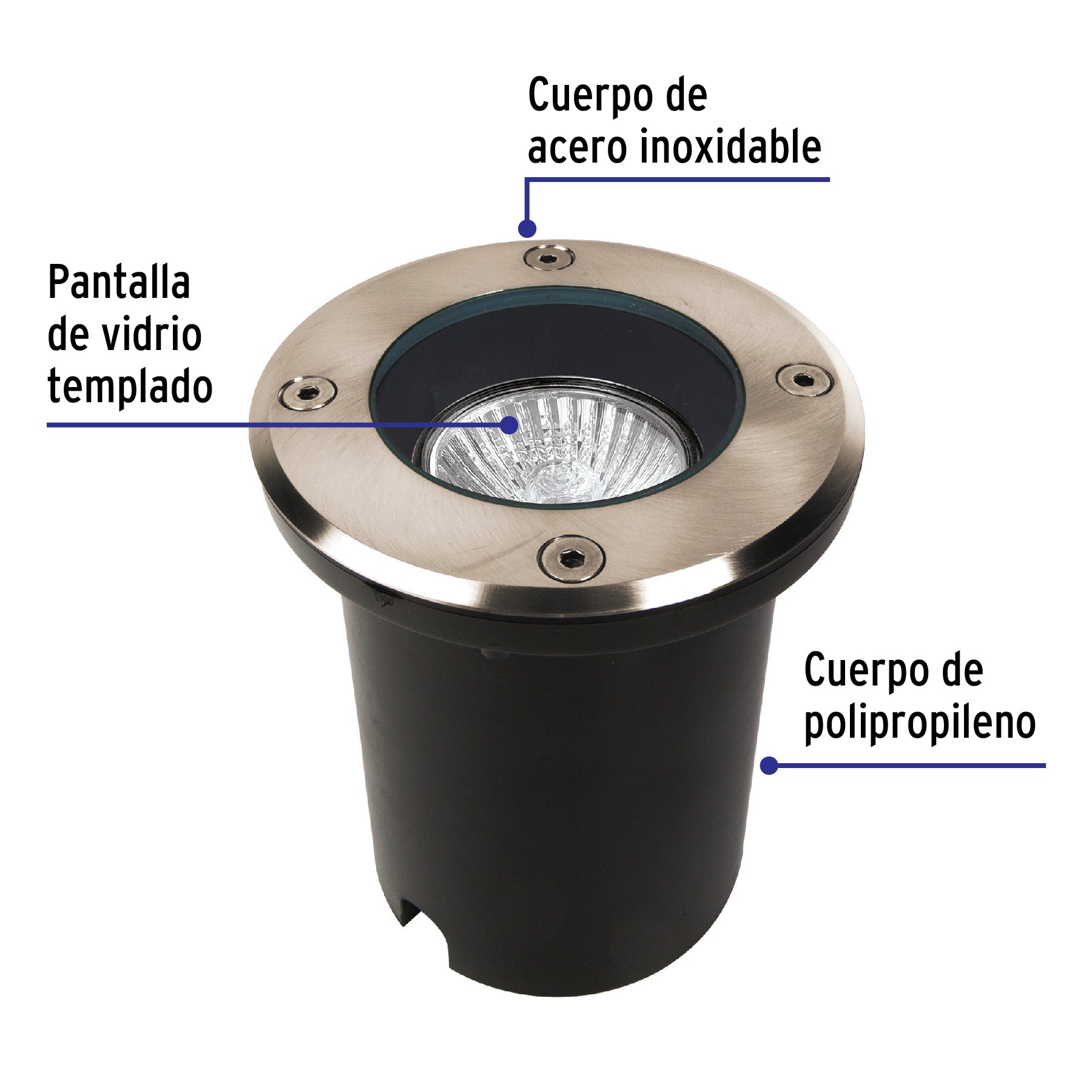Empotrado en piso, exterior, cilíndrico, spot, 1xMR16GU5.3