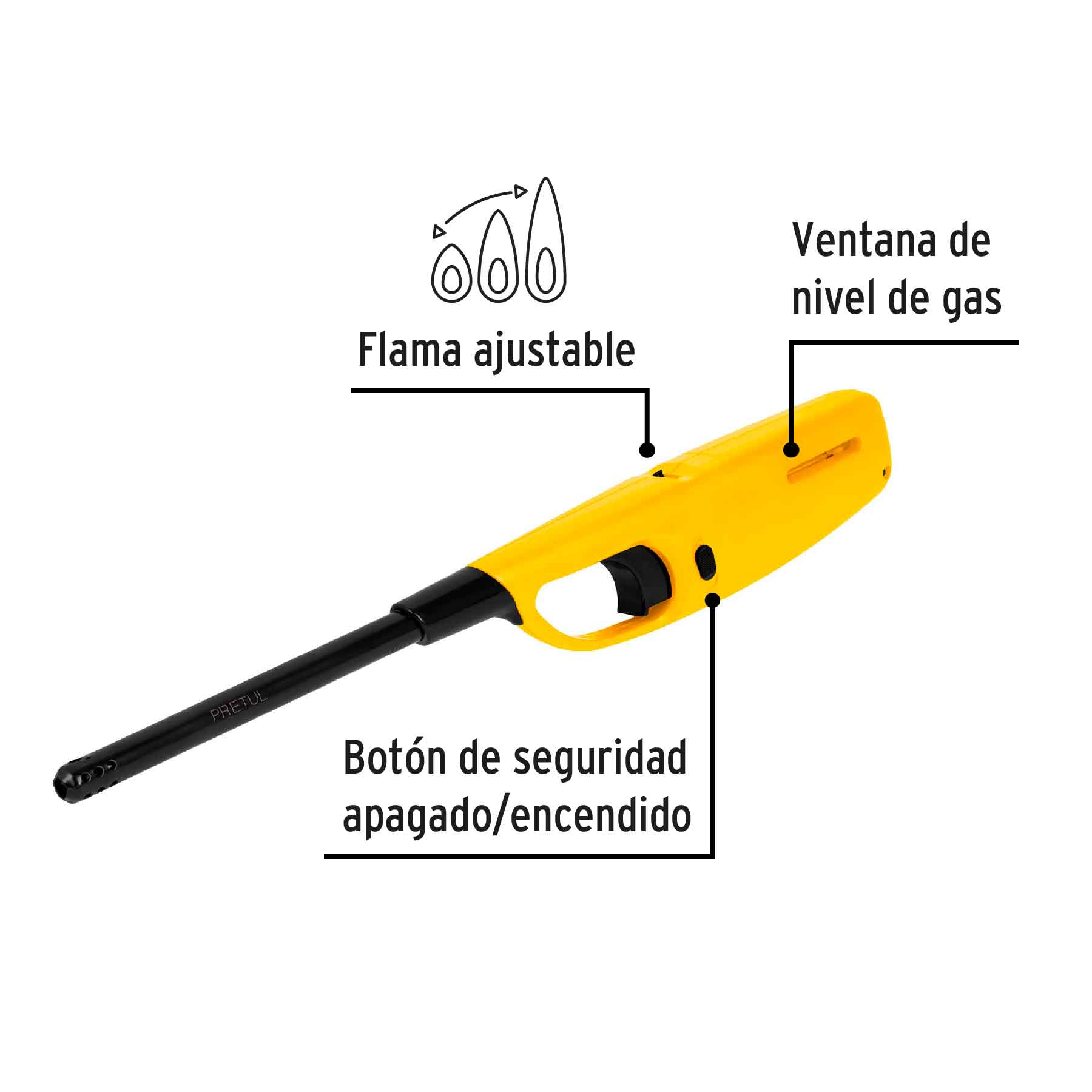 Encendedor para cocina, 27 cm, Pretul