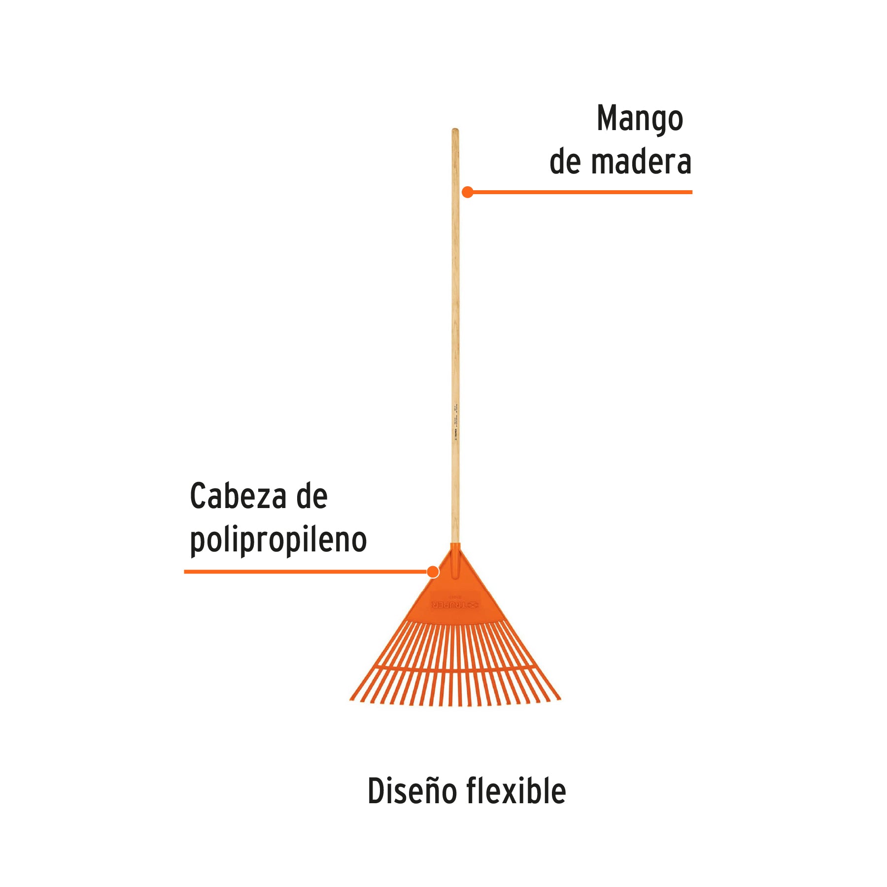 Escoba plástica de 22 dientes, flexible