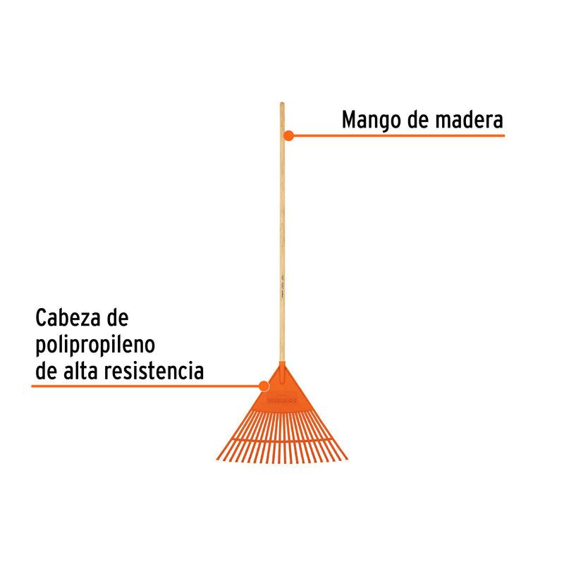 Escoba plástica de 22 dientes, flexible