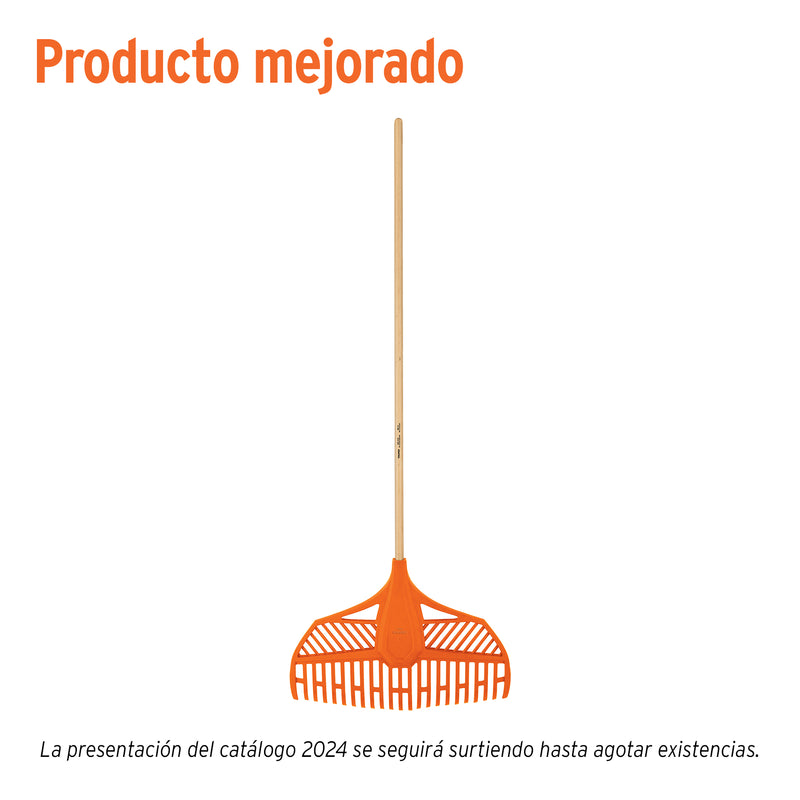 Escoba plástica de 23 dientes, rígida, cabeza reforzada