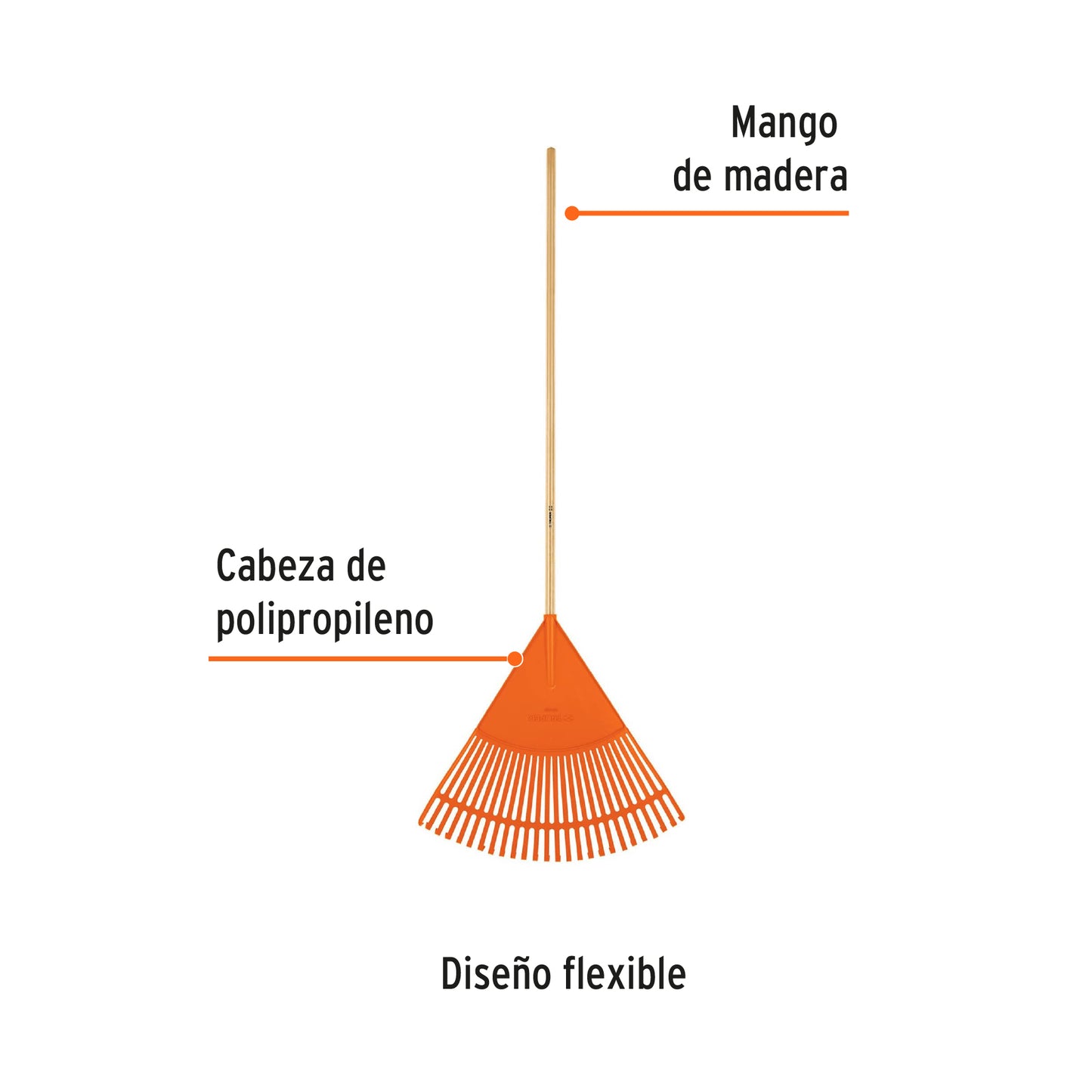Escoba plástica de 26 dientes, flexible