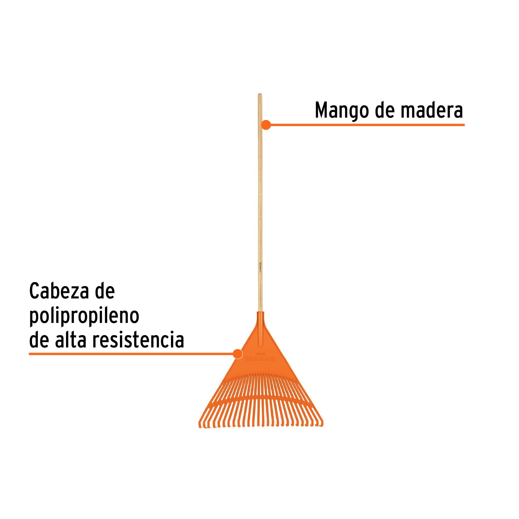 Escoba plástica de 26 dientes, rígida