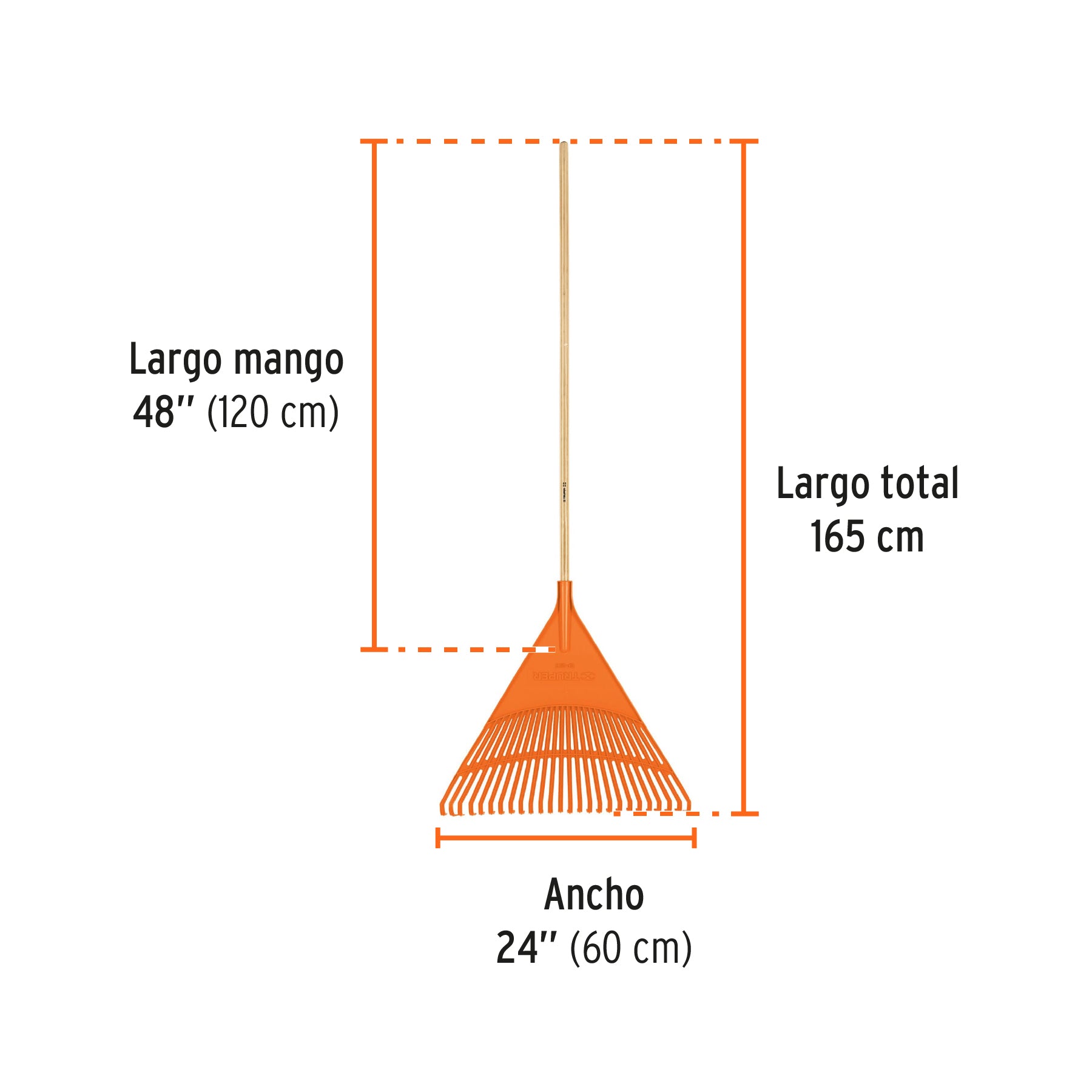 Escoba plástica de 26 dientes, rígida