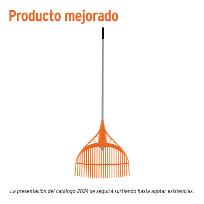 Escoba plástica con 26 dientes, mgo acero recubierto con pvc
