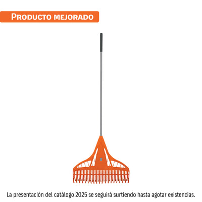 Escoba plástica con 26 dientes, mgo acero recubierto con pvc